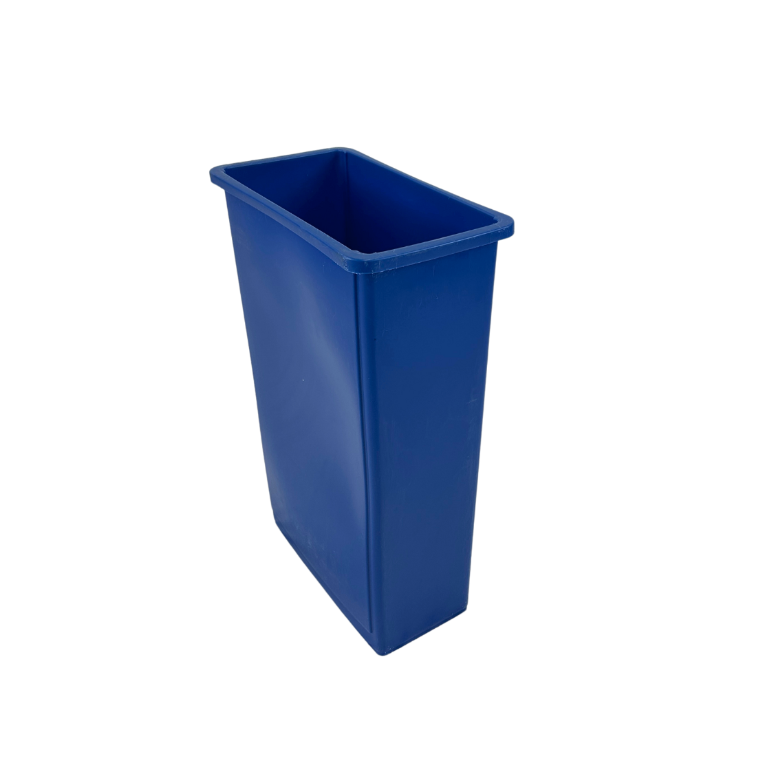 Poubelle à couvercle sécurisé - Bleu et gris - Ouverture fente