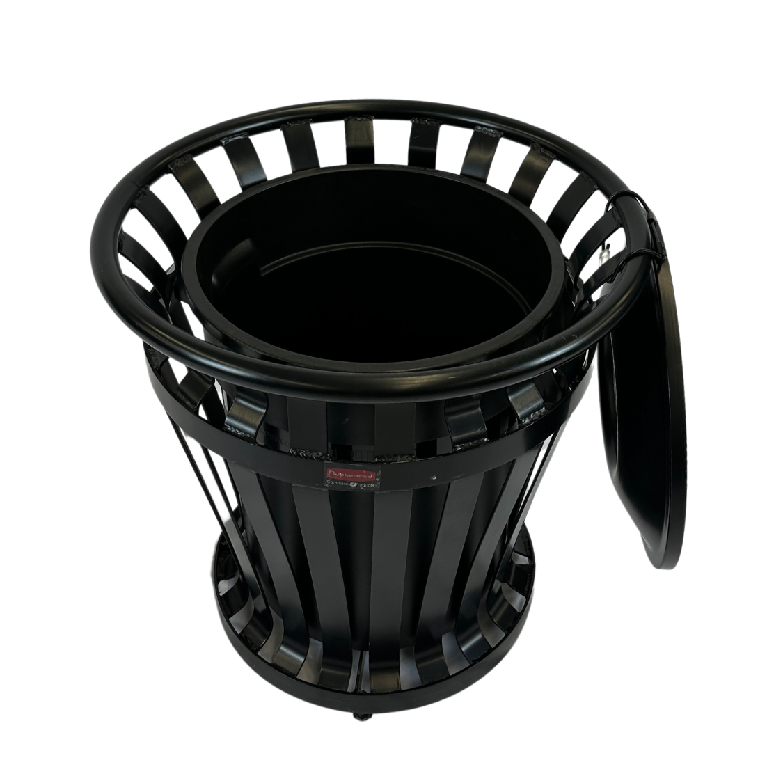 Poubelle extérieure en acier - Noir