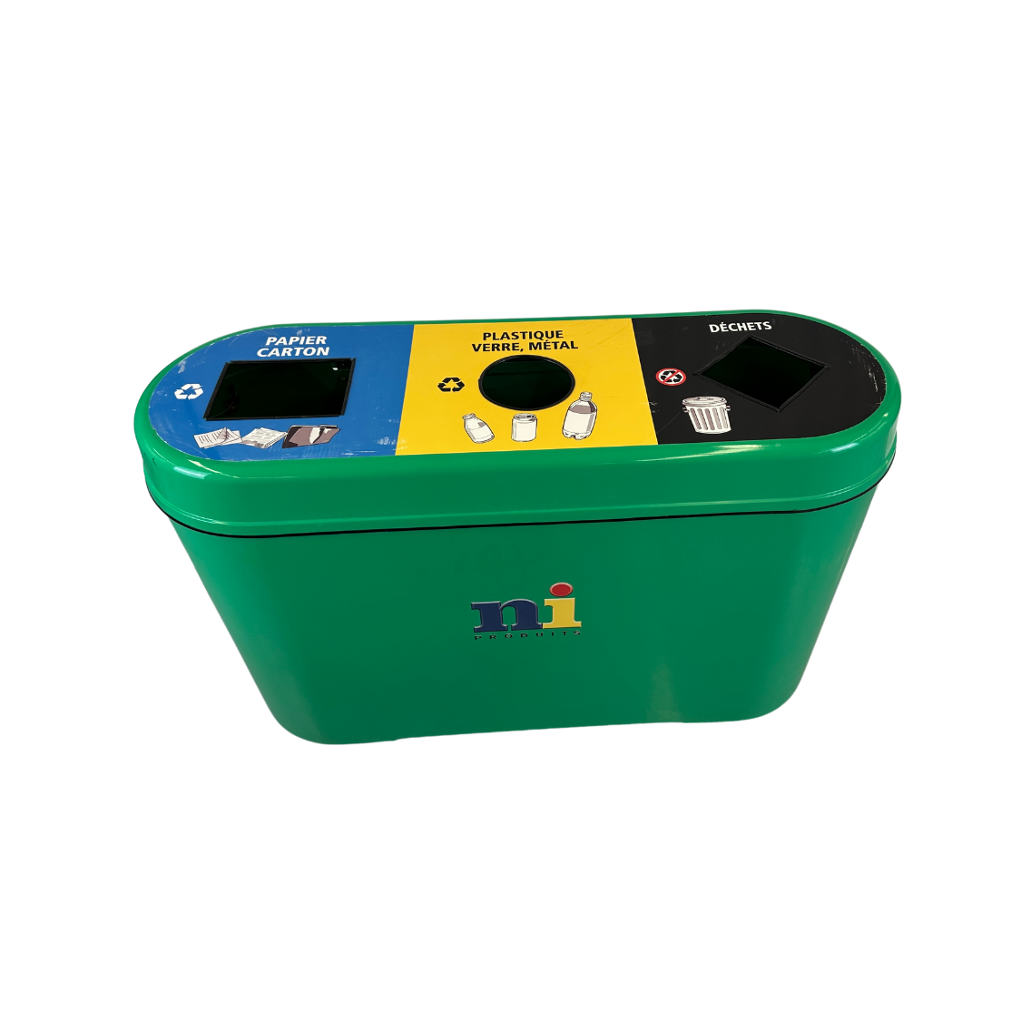Ilot de tri - Extérieur - Vert - 3 voies