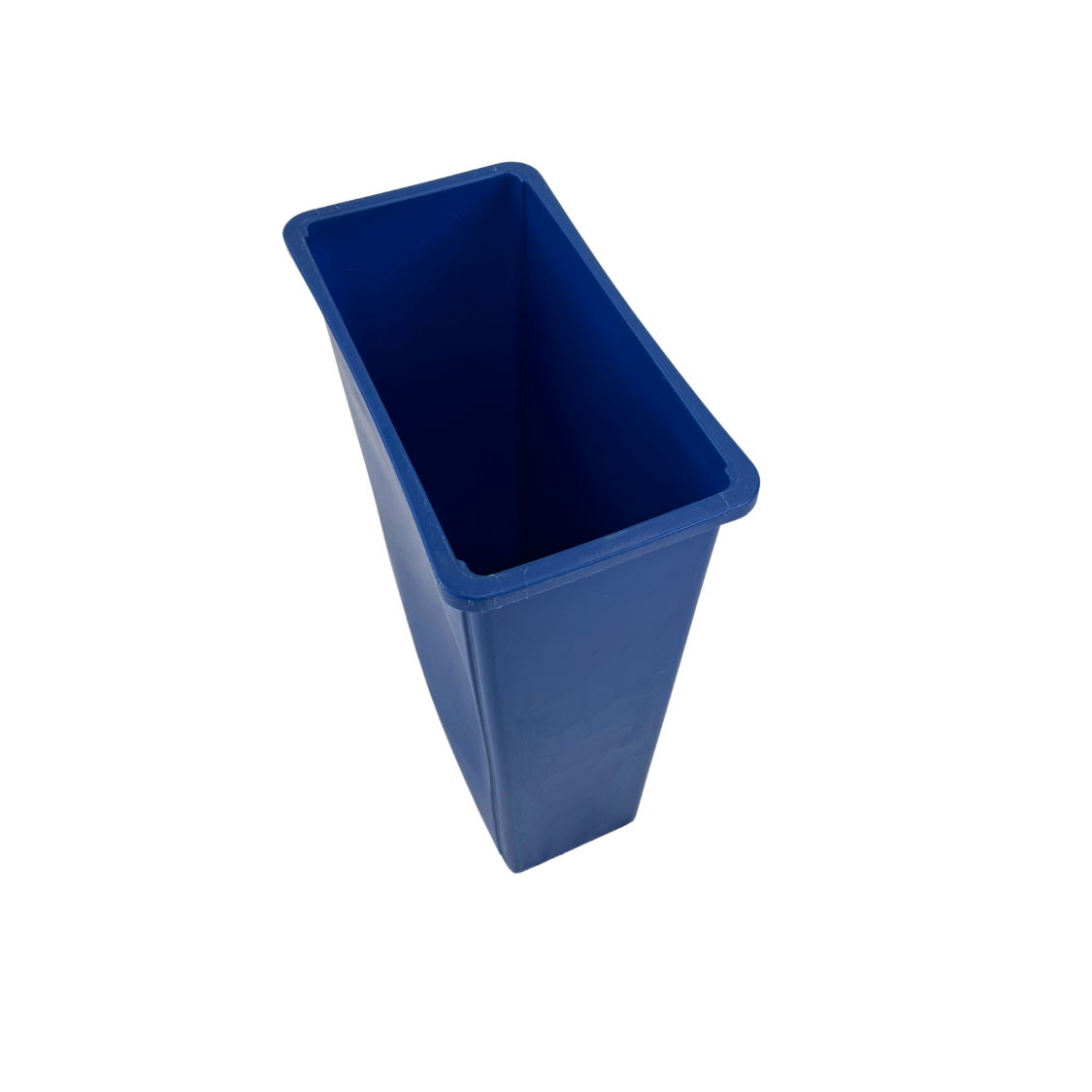 Poubelle à couvercle sécurisé - Bleu et gris - Ouverture fente