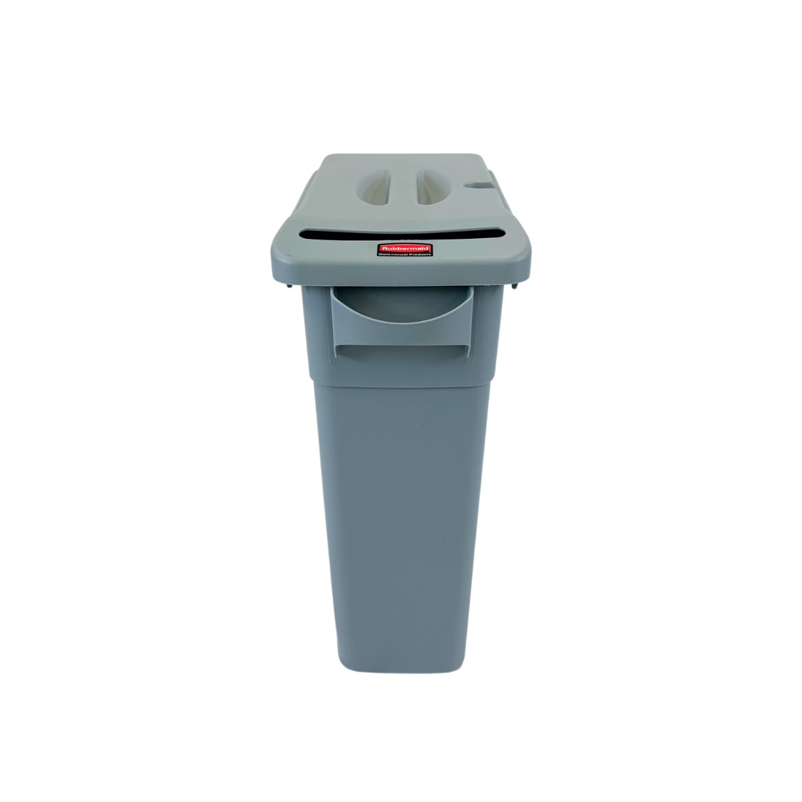 Poubelle à couvercle sécurisé - Gris - Ouverture fente