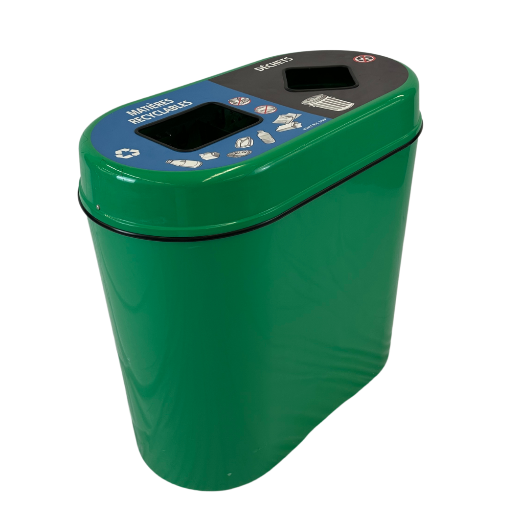 Îlot de tri extérieur en fibres de verre - Vert - 2 voies