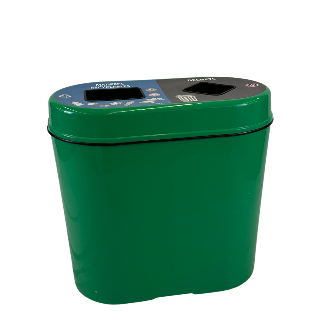 Îlot de tri extérieur en fibres de verre - Vert - 2 voies