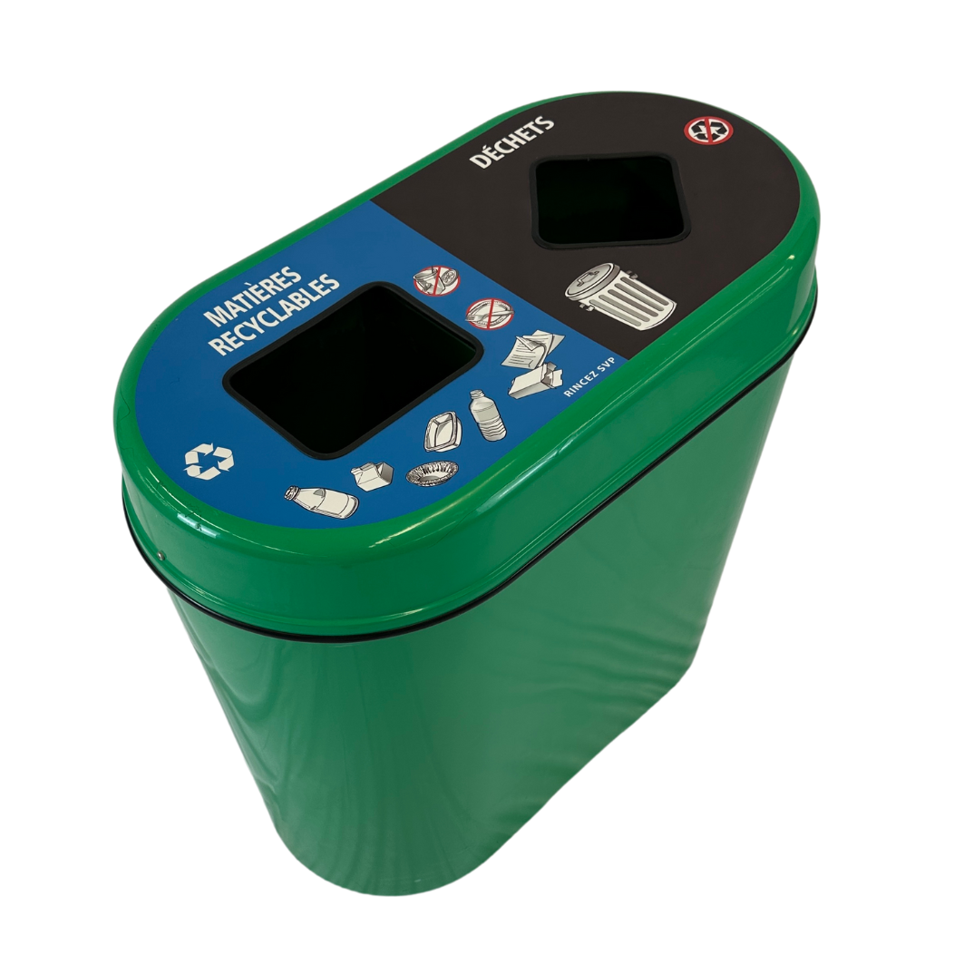 Îlot de tri extérieur en fibres de verre - Vert - 2 voies