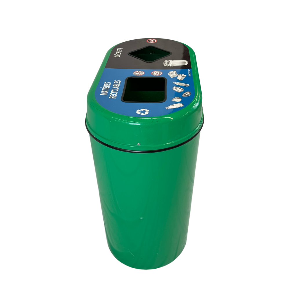 Îlot de tri extérieur en fibres de verre - Vert - 2 voies