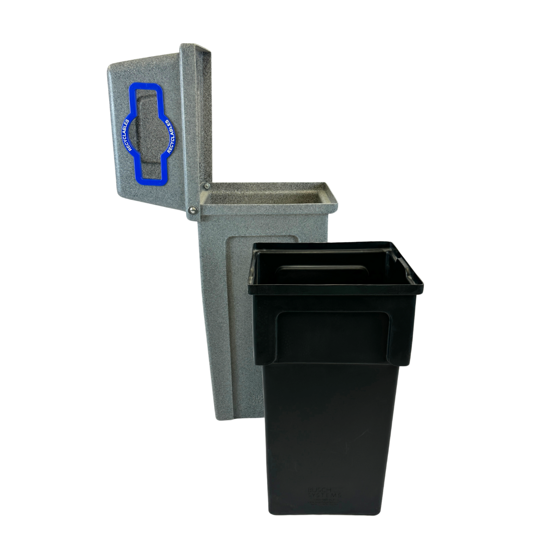 Poubelle extérieure en plastique - Granite gris