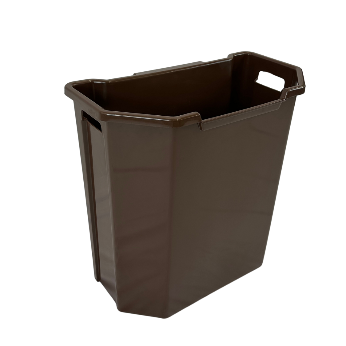 Poubelle murale en plastique HDPE - 95L - Brun