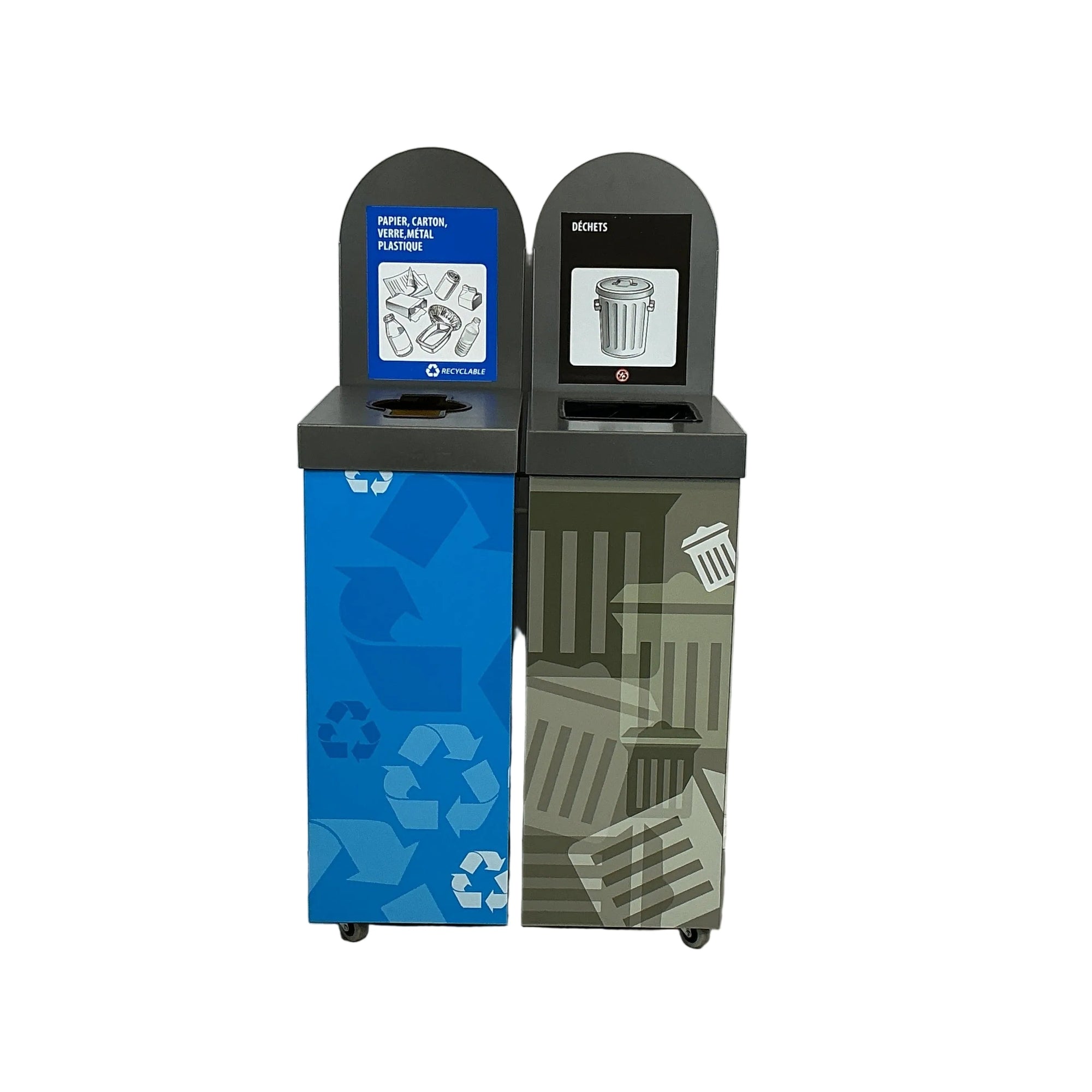 ÎLOT DE TRI MÉTALLIQUE - 2 VOIES GRIS ACIER