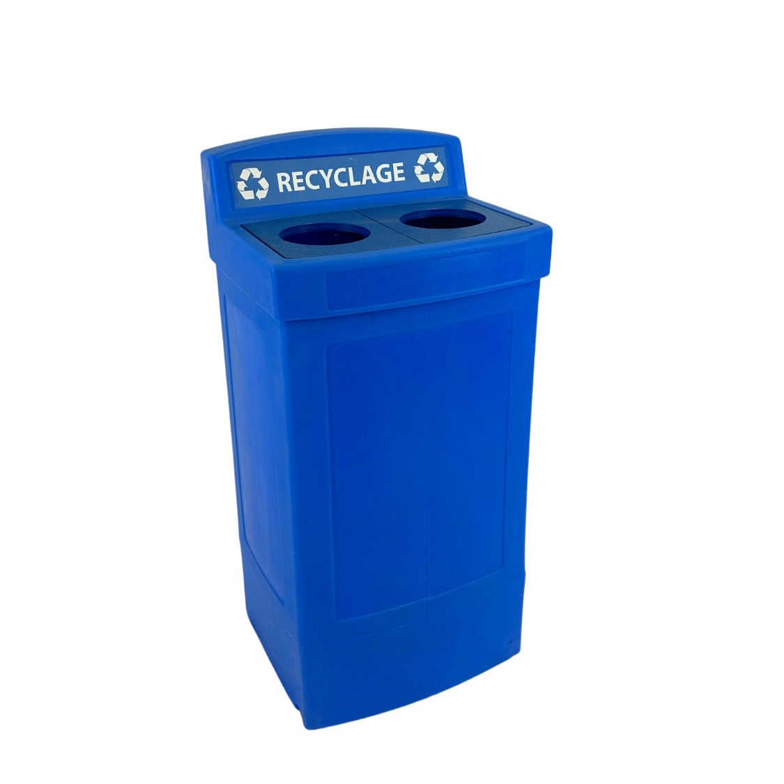 Corbeille à recyclage en plastique - Bleu - 151L