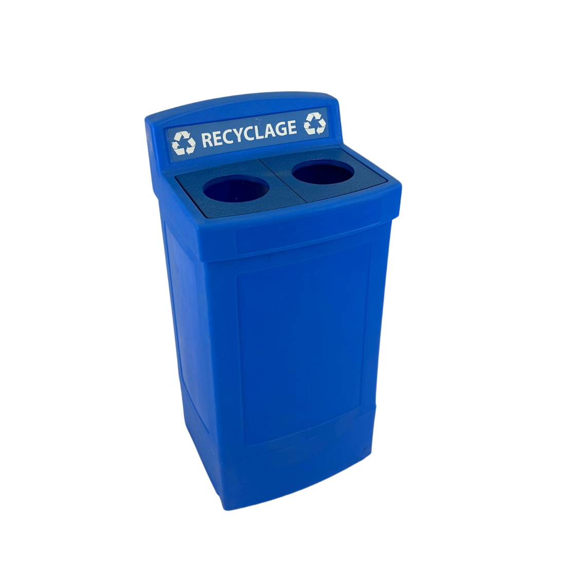Corbeille à recyclage en plastique - Bleu - 151L