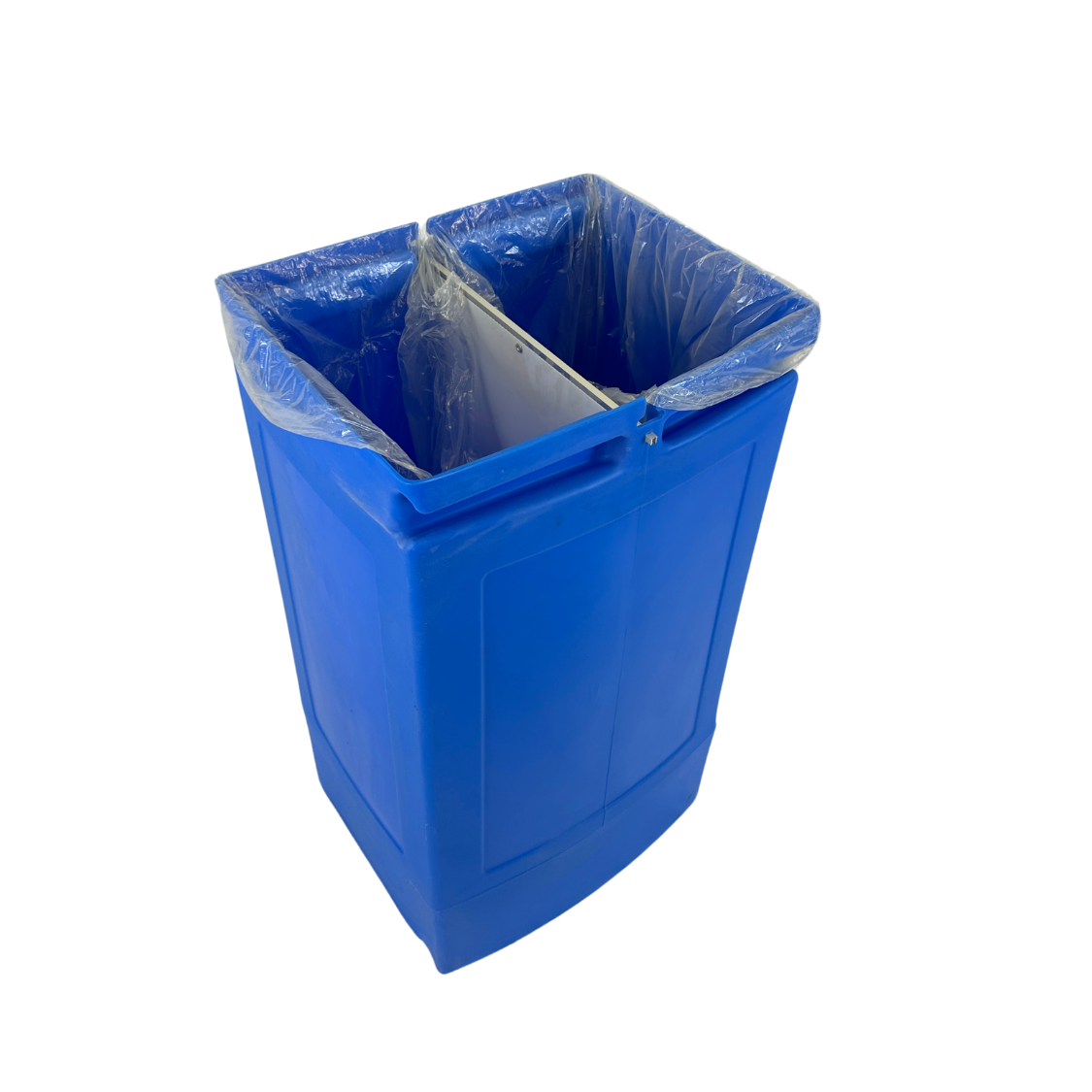 Corbeille à recyclage en plastique - Bleu - 151L