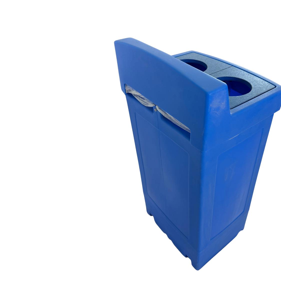 Corbeille à recyclage en plastique - Bleu - 151L