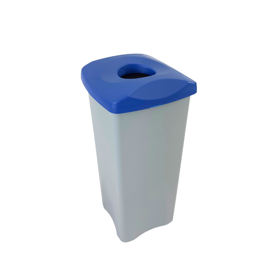 Poubelle d'intérieur en plastique - Gris et bleu