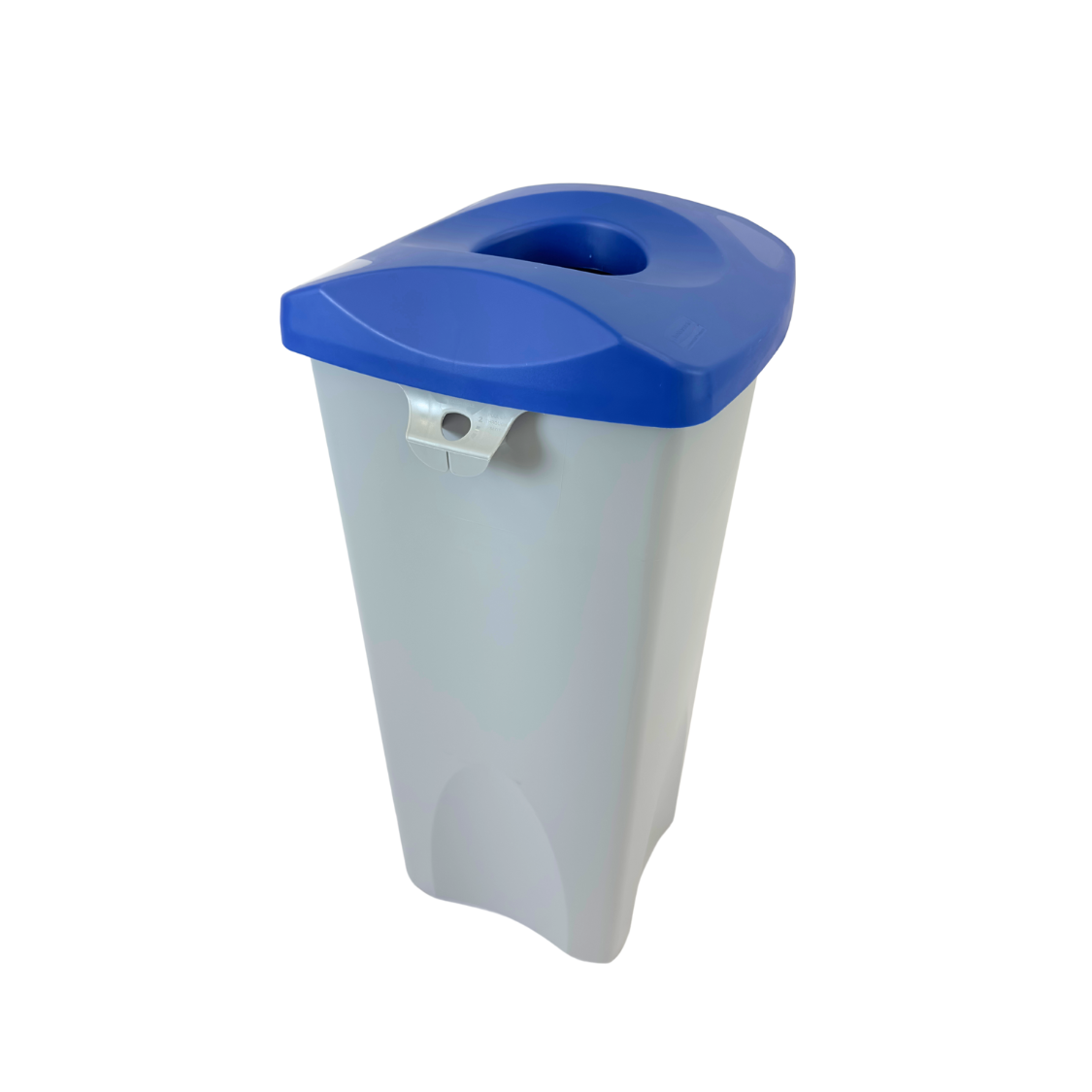 Poubelle d'intérieur en plastique - Gris et bleu