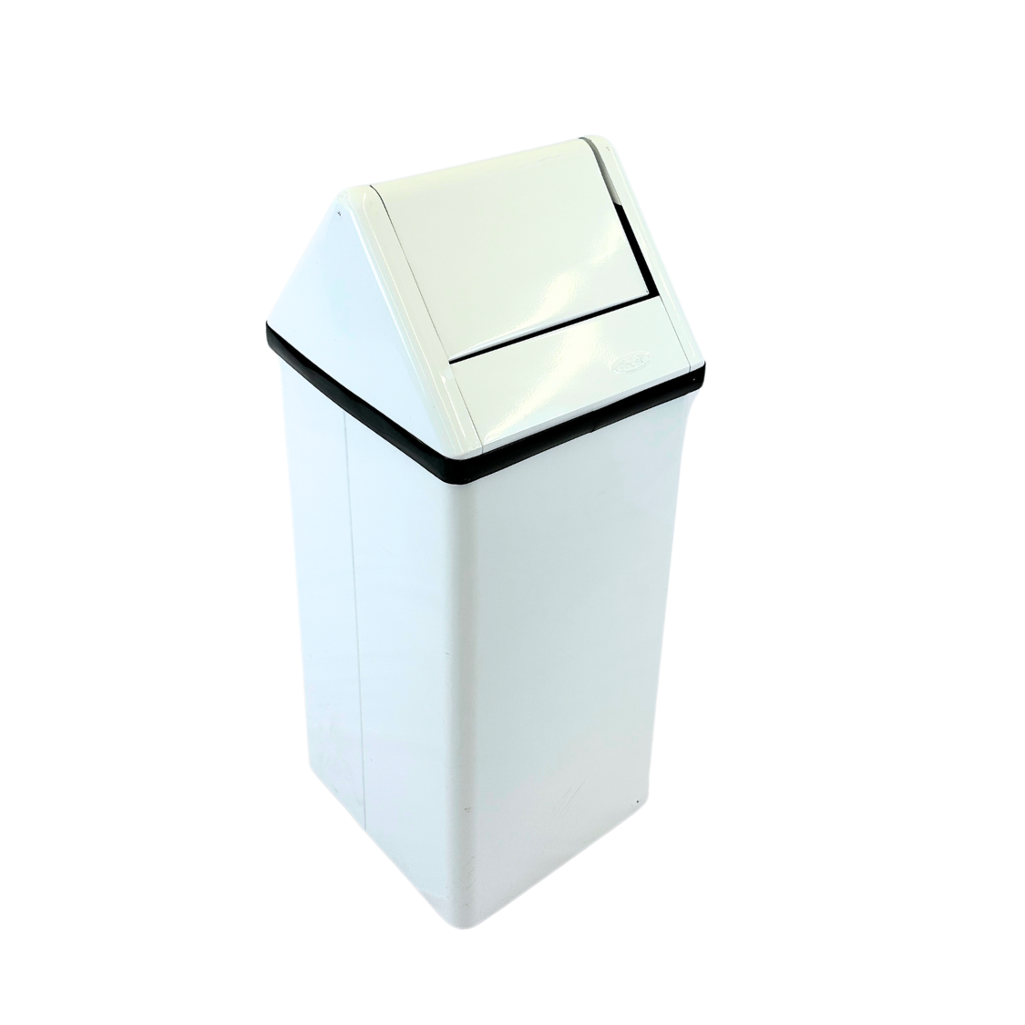 Poubelle d'intérieur avec couvercle à bascule - Blanc