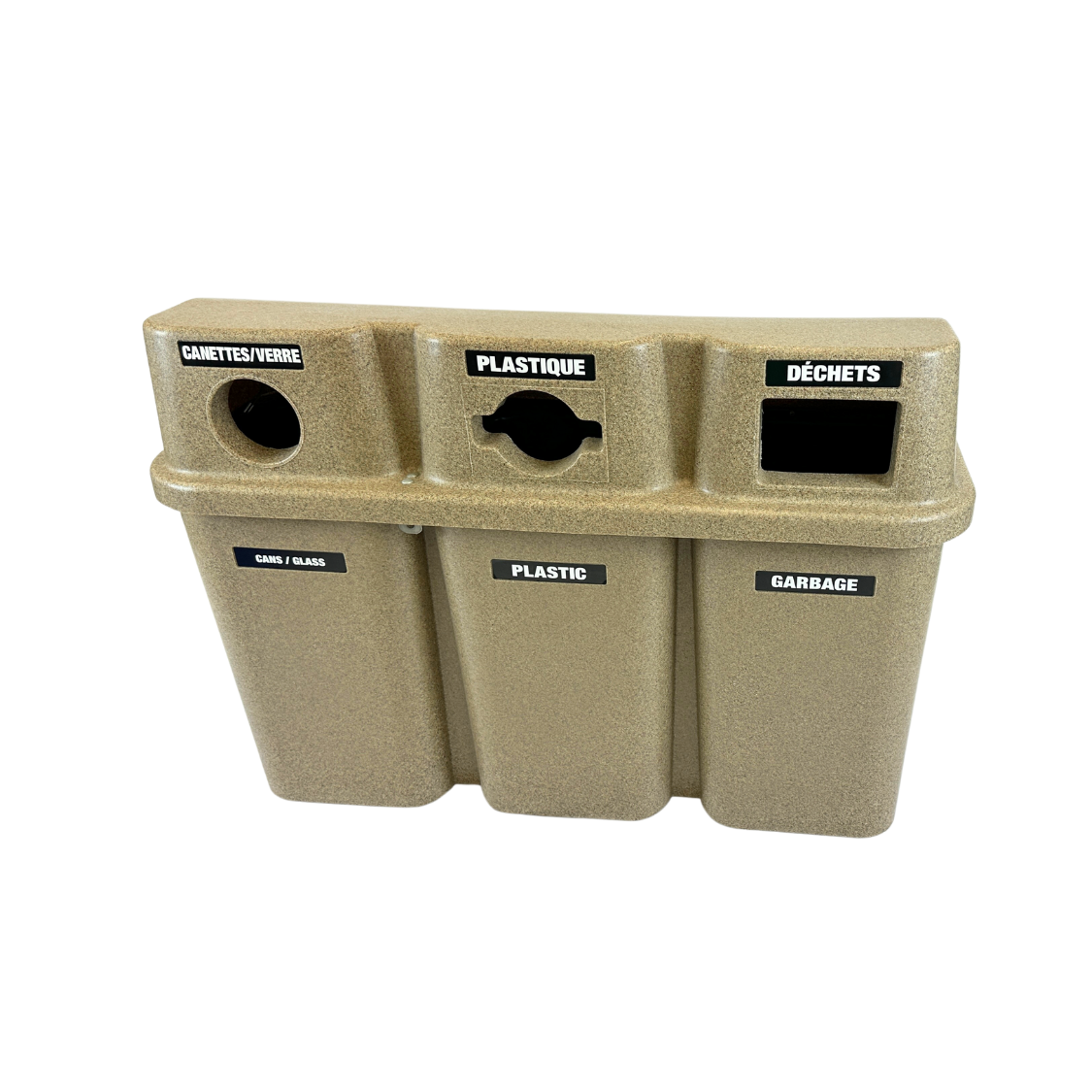 Ilot de tri extérieur en plastique - Granit - 3 voies