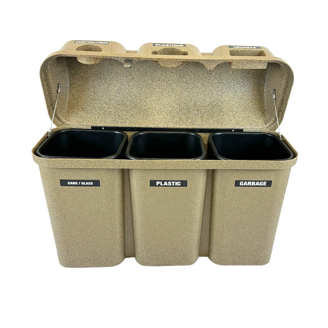 Ilot de tri extérieur en plastique - Granit - 3 voies