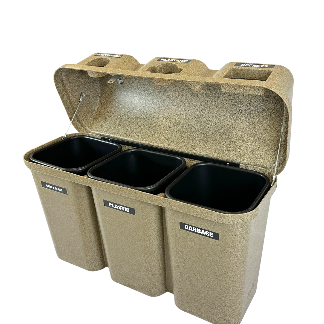 Ilot de tri extérieur en plastique - Granit - 3 voies