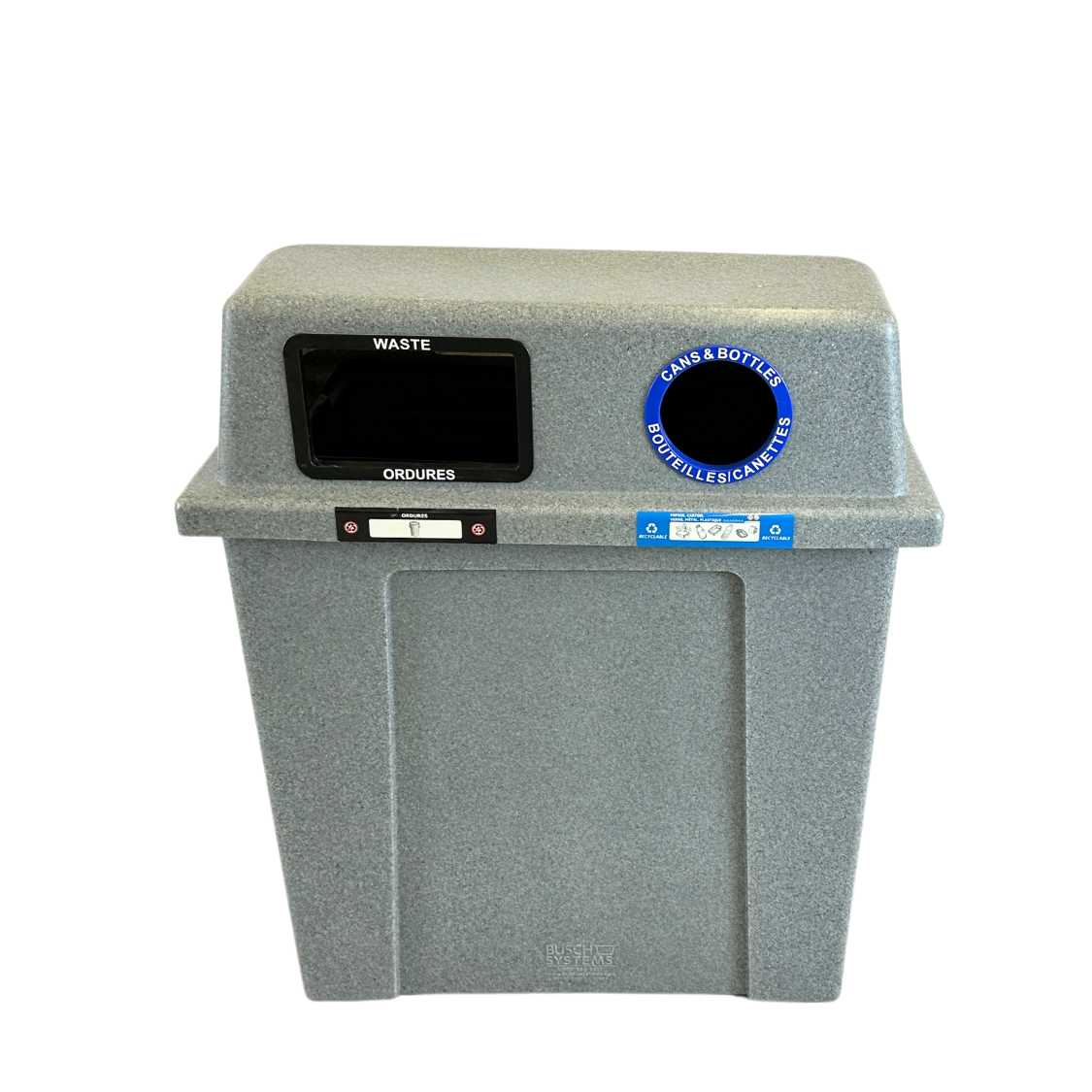 Ilot de tri extérieur en plastique - Granite gris - 2 voies