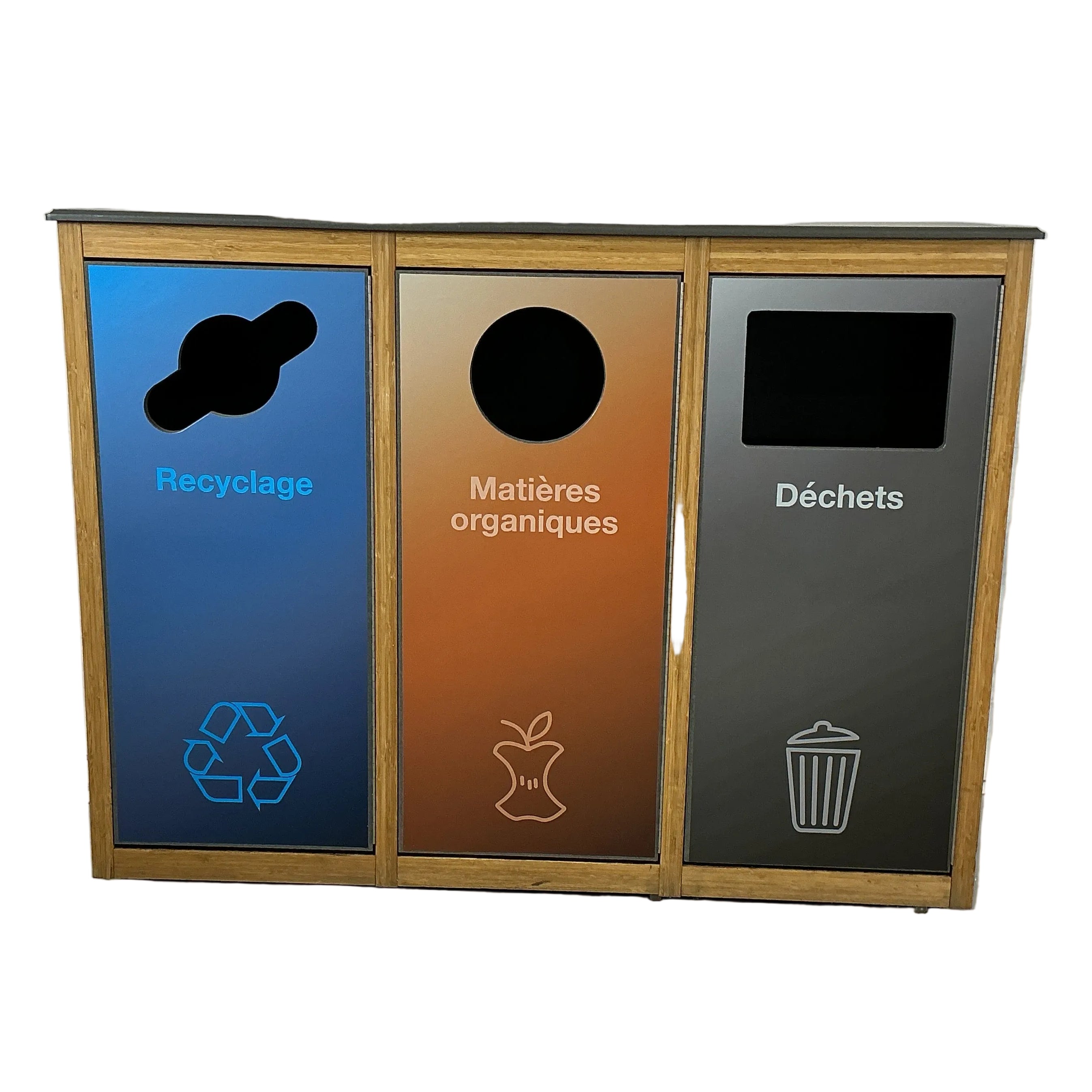 ÎLOT DE TRI McGill EN BOIS ET PLASTIQUE RECYCLÉ GRIS