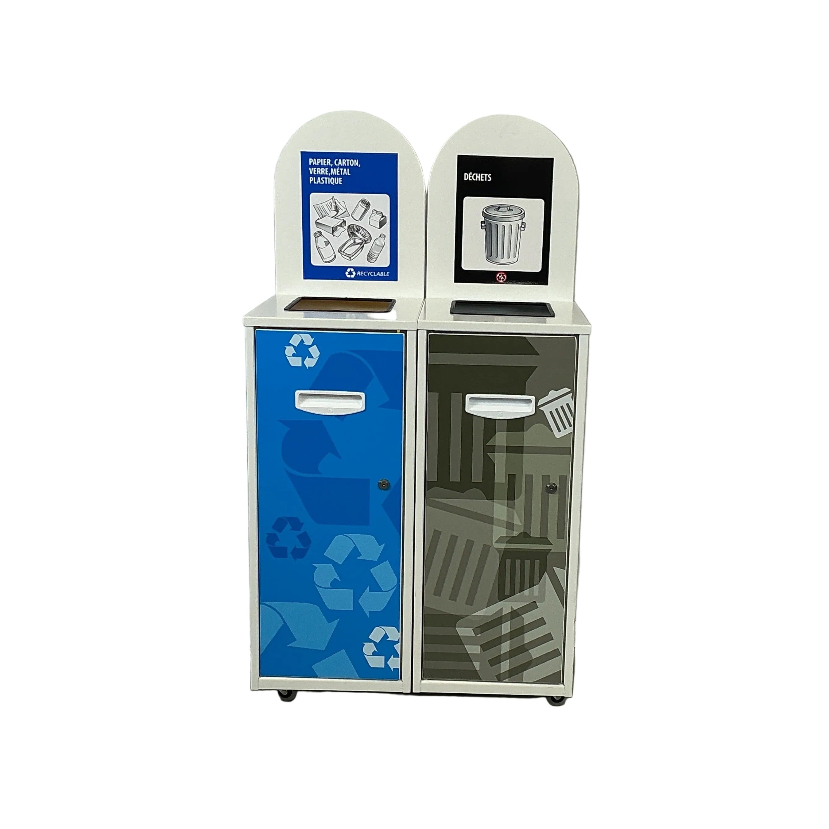 ÎLOT DE TRI MÉTALLIQUE - 2 VOIES BLANC