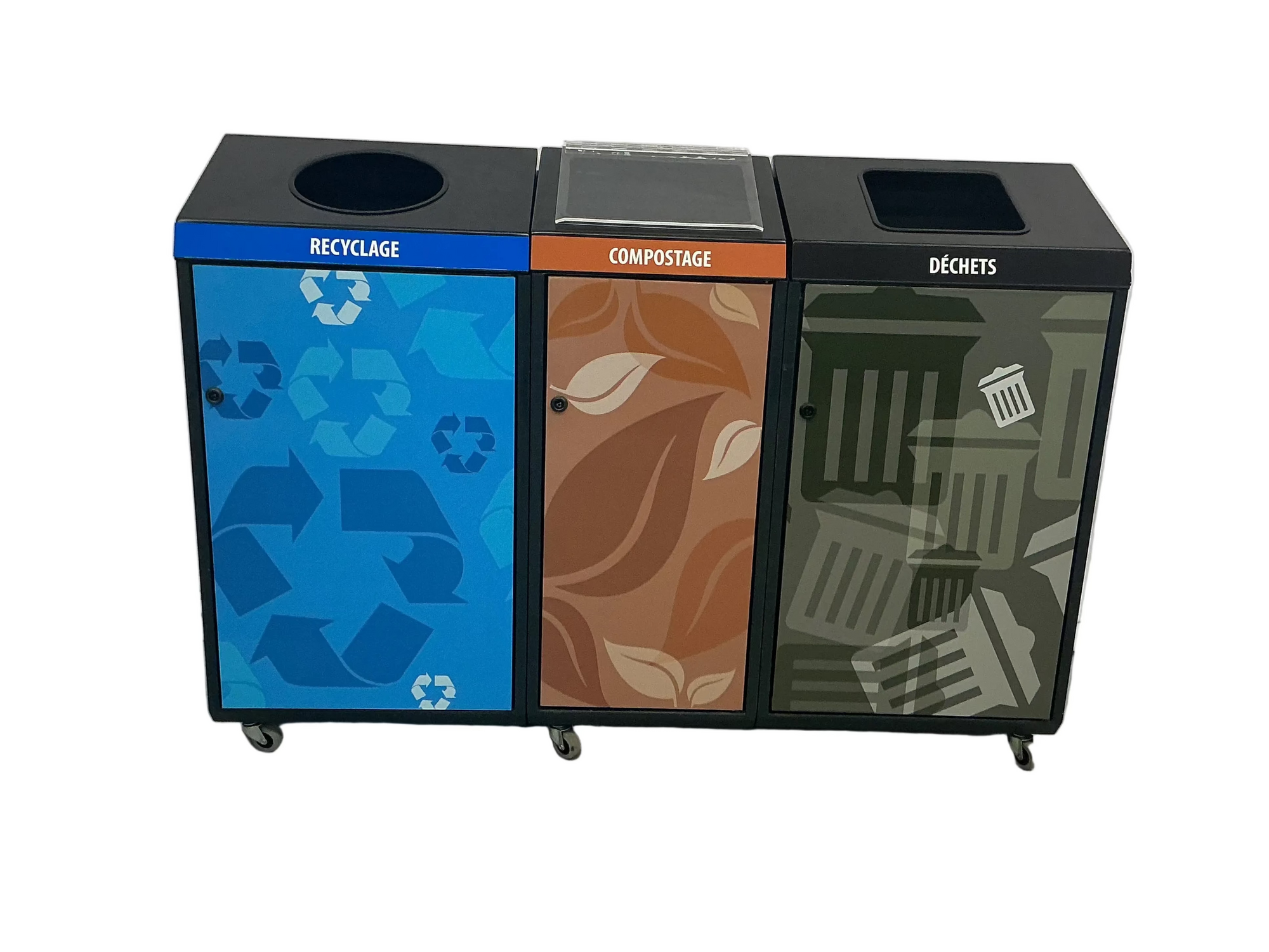 ÎLOT DE TRI ADM MÉTALLIQUE - 3 VOIES -ROND/CARRÉ/CARRÉ NOIR