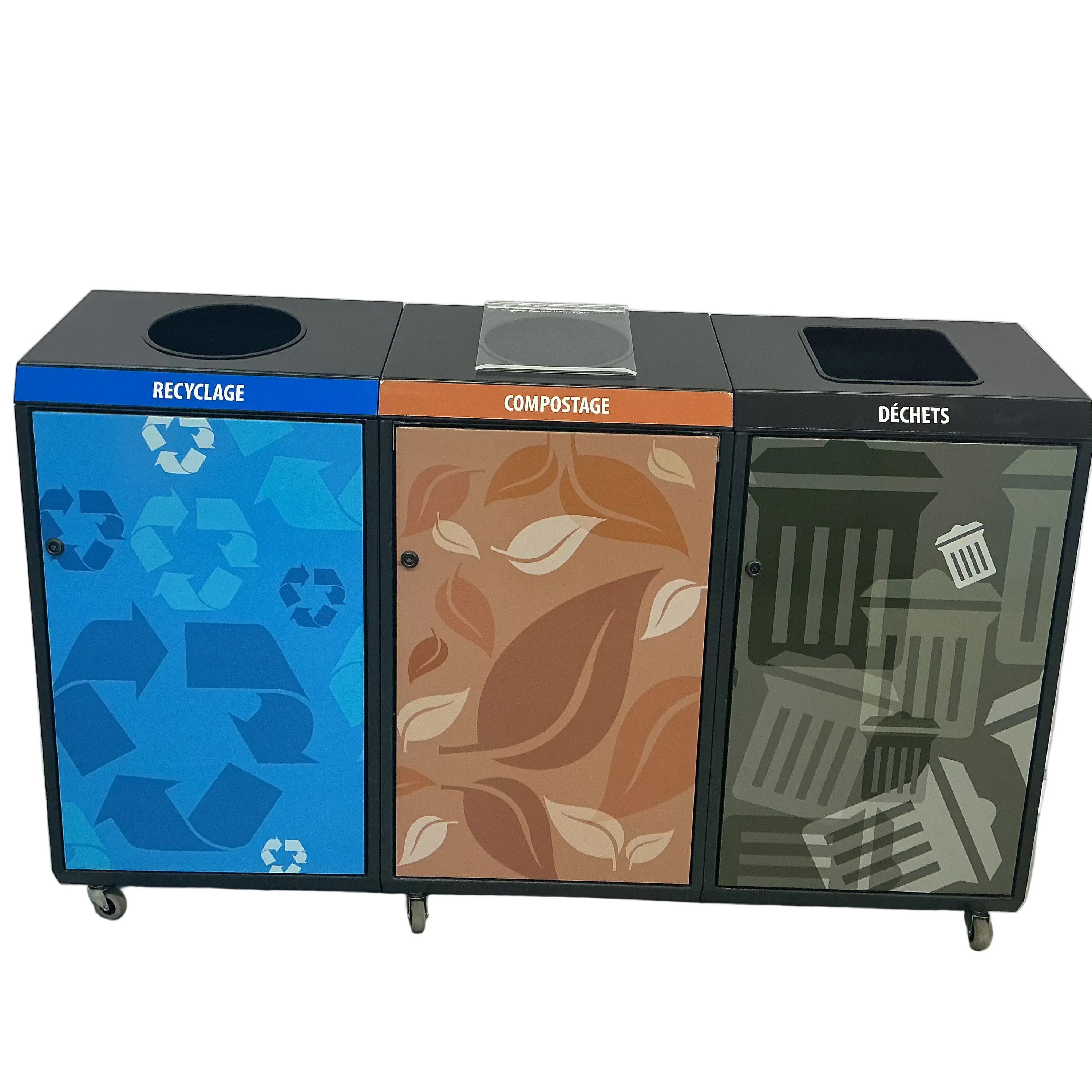 ÎLOT DE TRI ADM MÉTALLIQUE - 3 VOIES - ROND/ROND/CARRÉ NOIR