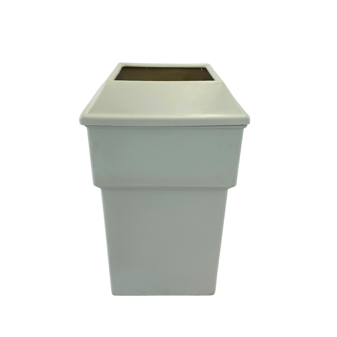 Poubelle extérieure en plastique - Beige - Ouverture carrée