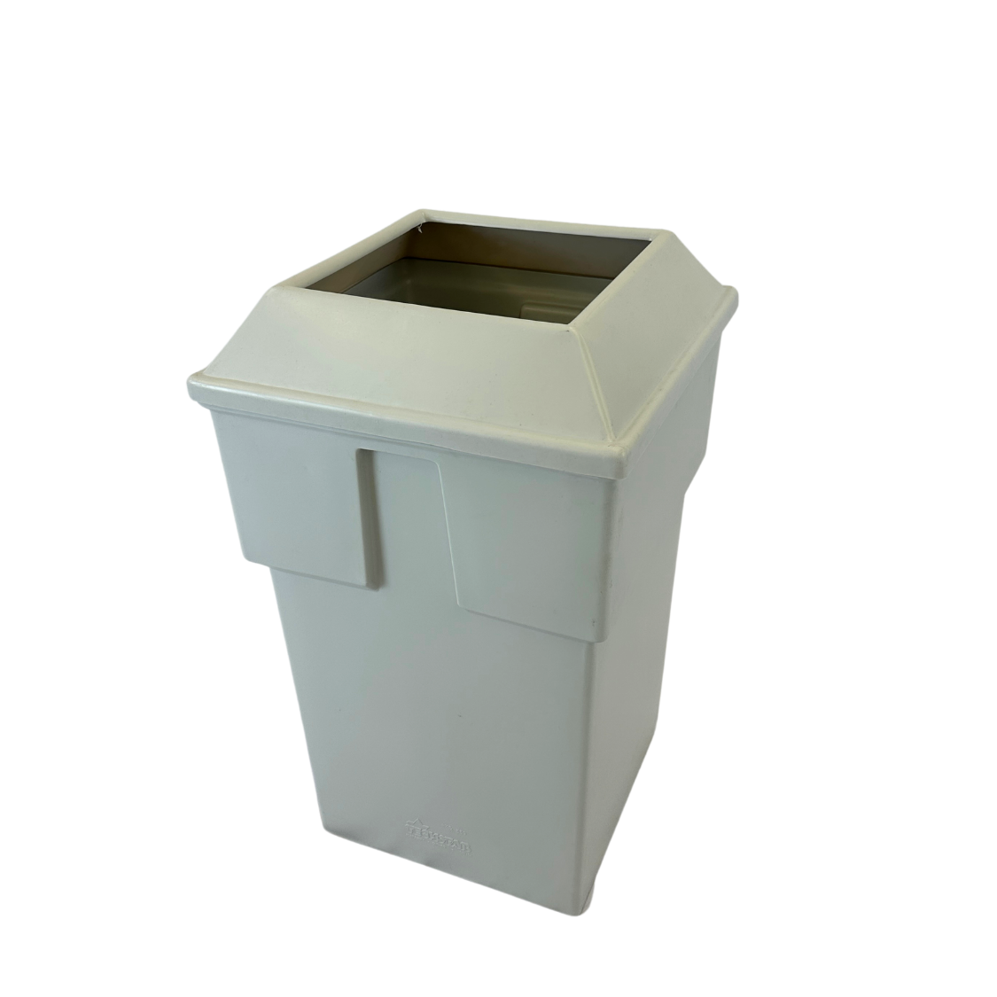 Poubelle extérieure en plastique - Beige - Ouverture carrée