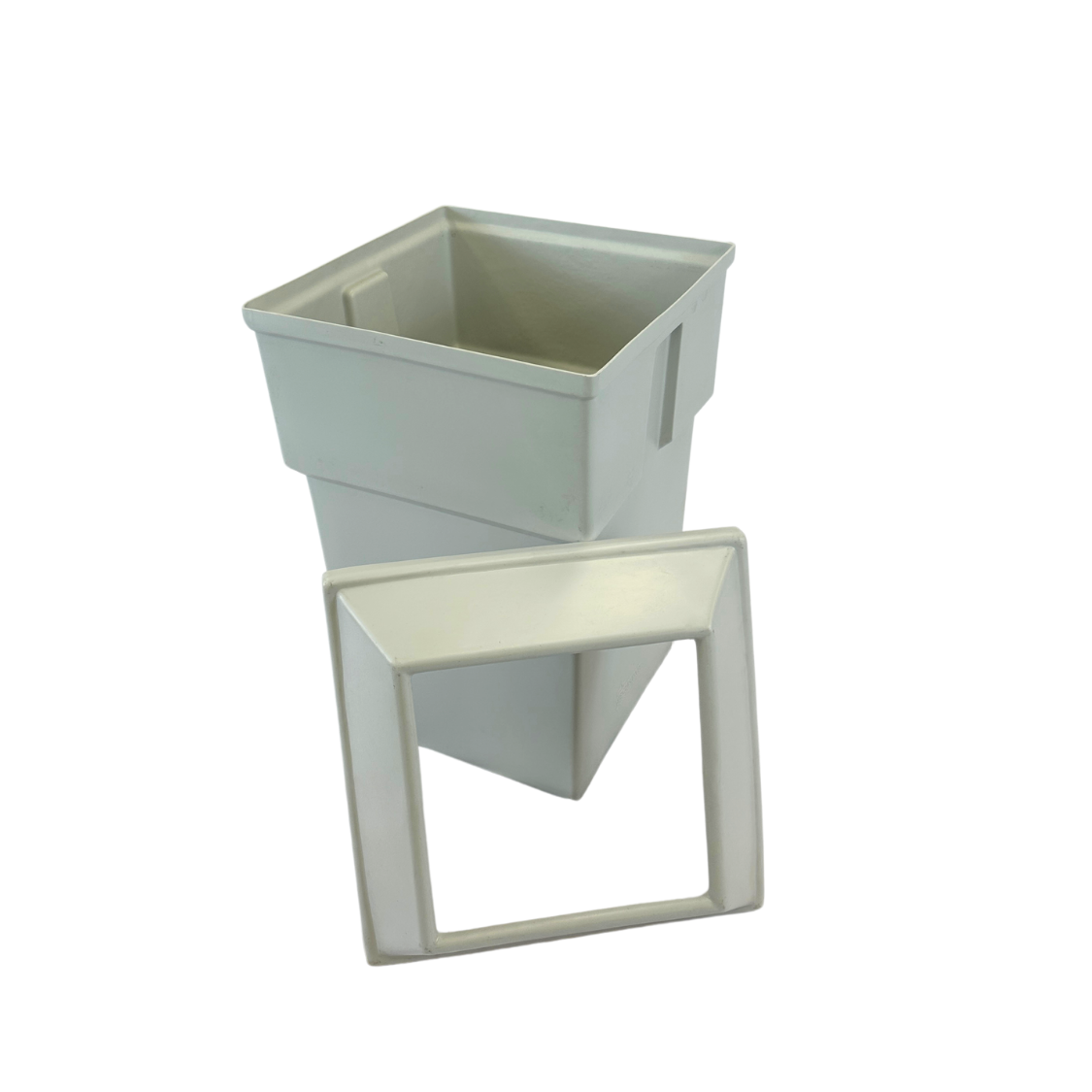 Poubelle extérieure en plastique - Beige - Ouverture carrée