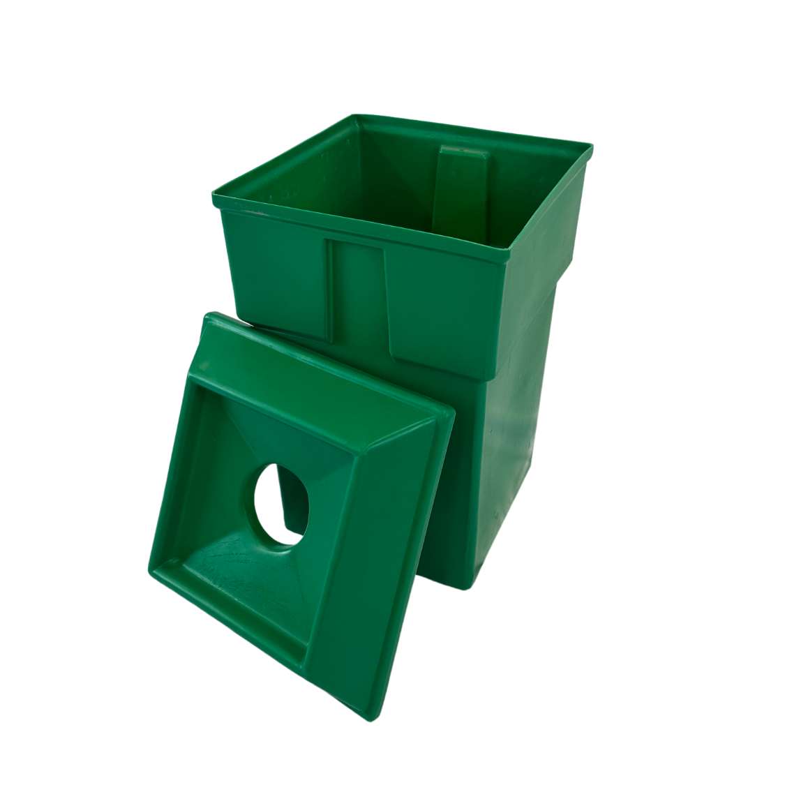 Poubelle extérieure en plastique - Vert - Ouverture ronde