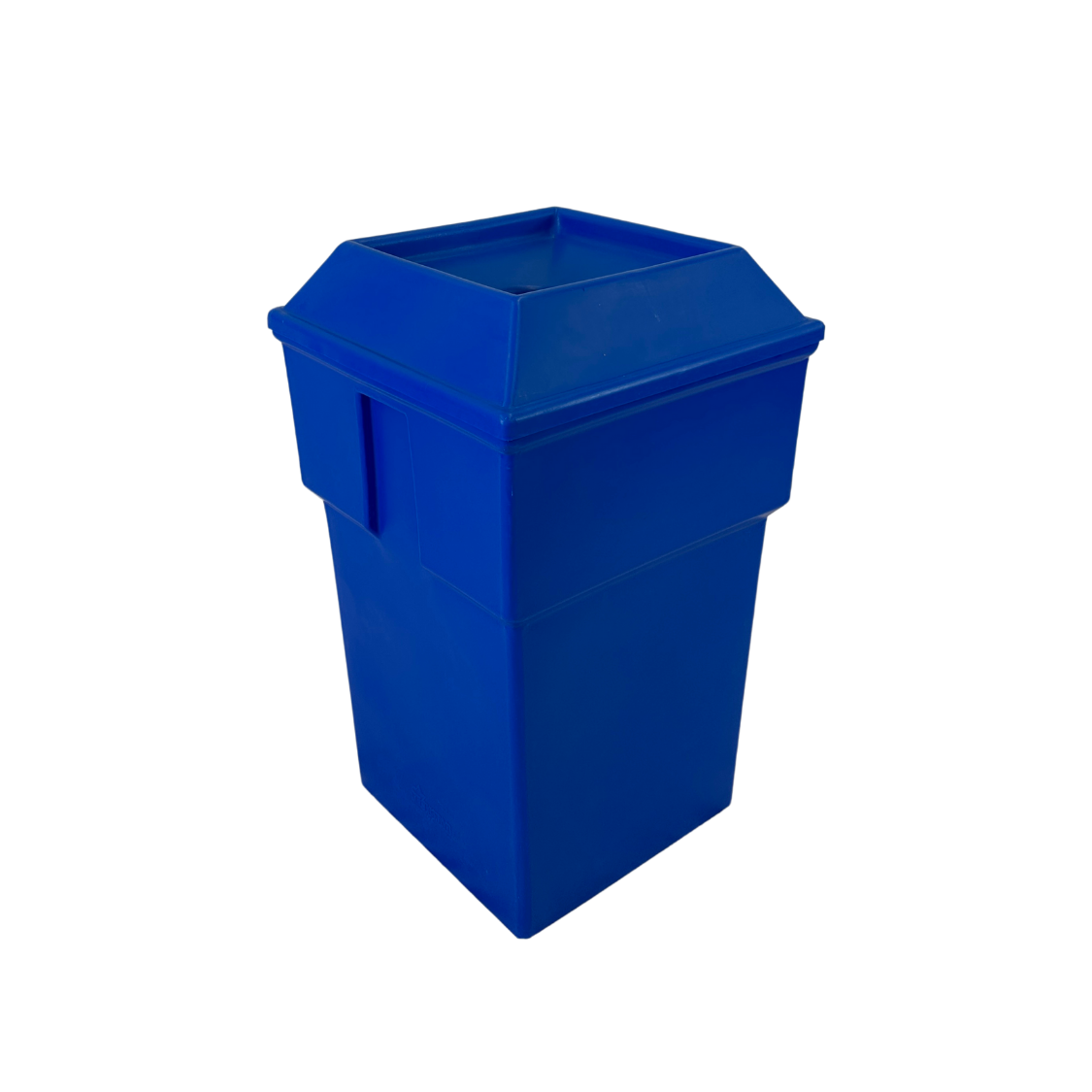 Poubelle extérieure en plastique - Bleu - Ouverture ronde