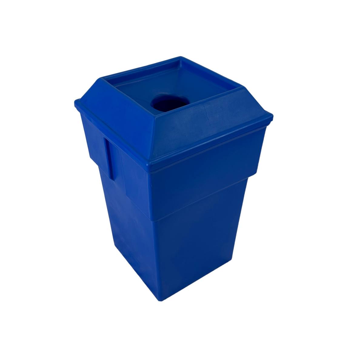 Poubelle extérieure en plastique - Bleu - Ouverture ronde