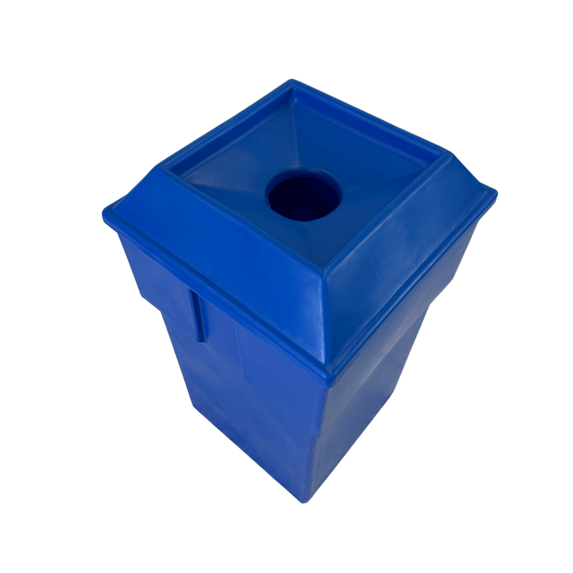 Poubelle extérieure en plastique - Bleu - Ouverture ronde