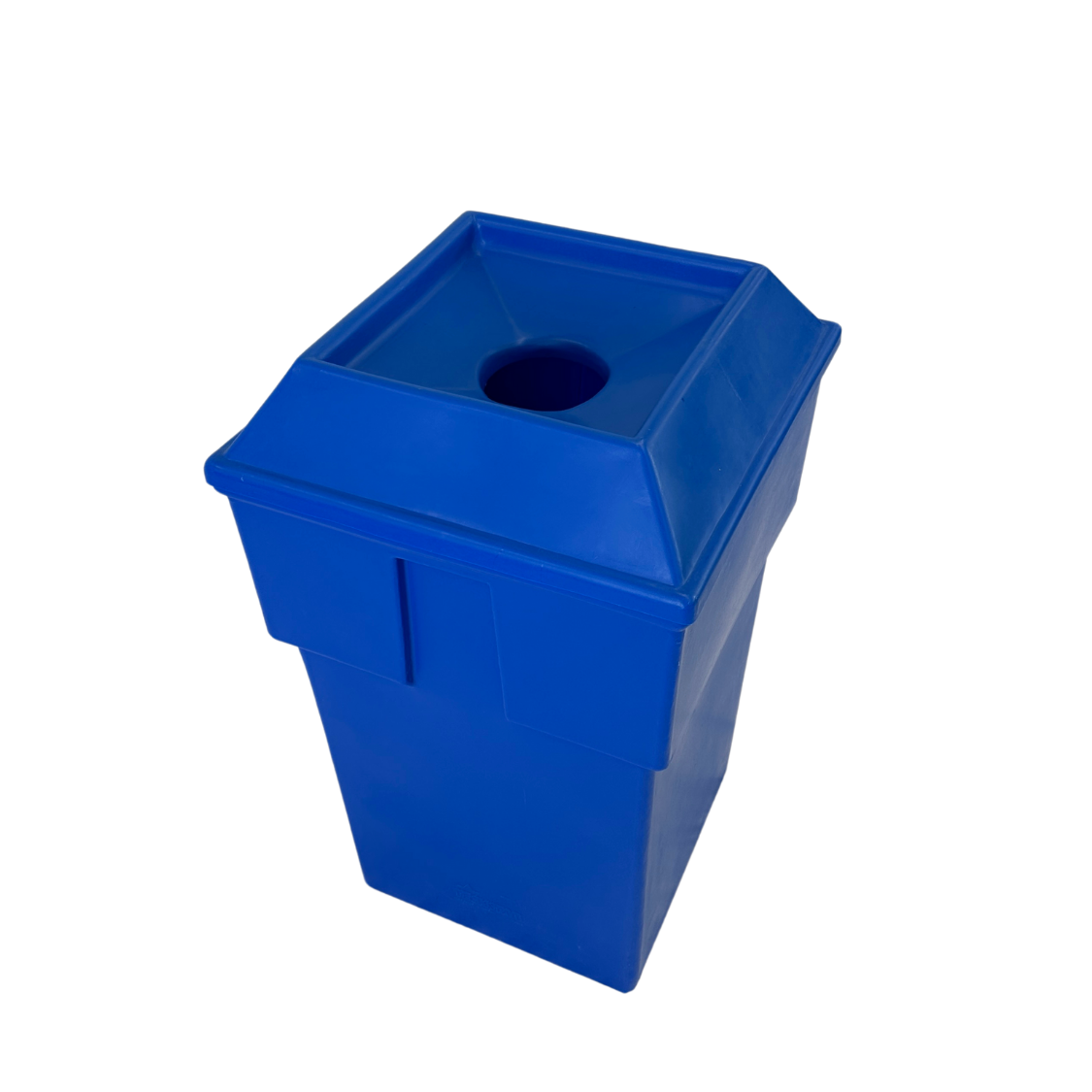 Poubelle extérieure en plastique - Bleu - Ouverture ronde