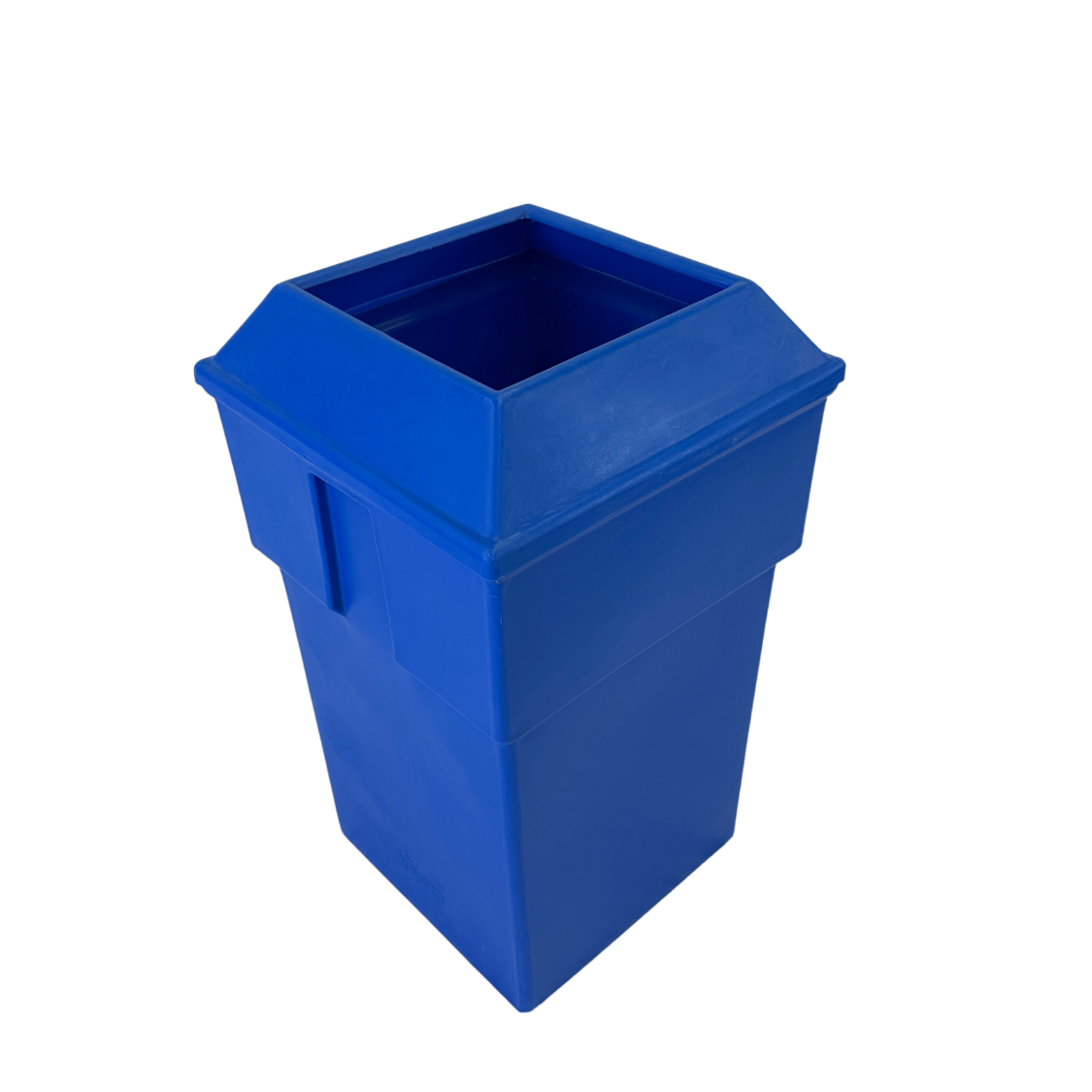 Poubelle extérieure en plastique - Bleu - Ouverture carrée