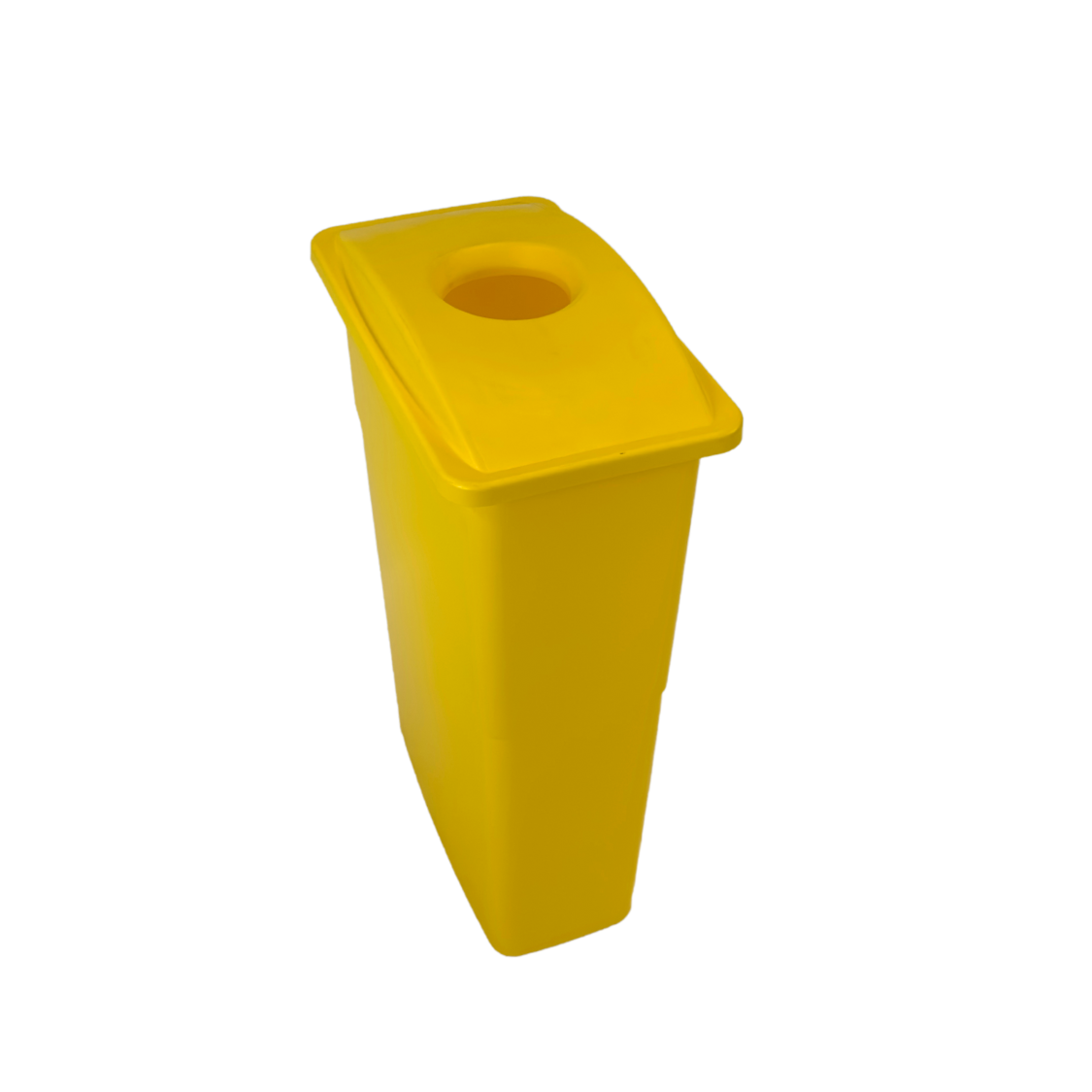 Corbeille en plastique pour recyclage - Jaune
