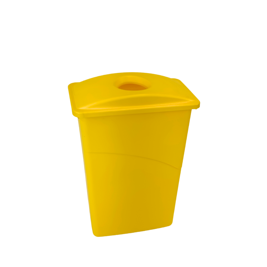Corbeille en plastique pour recyclage - Jaune