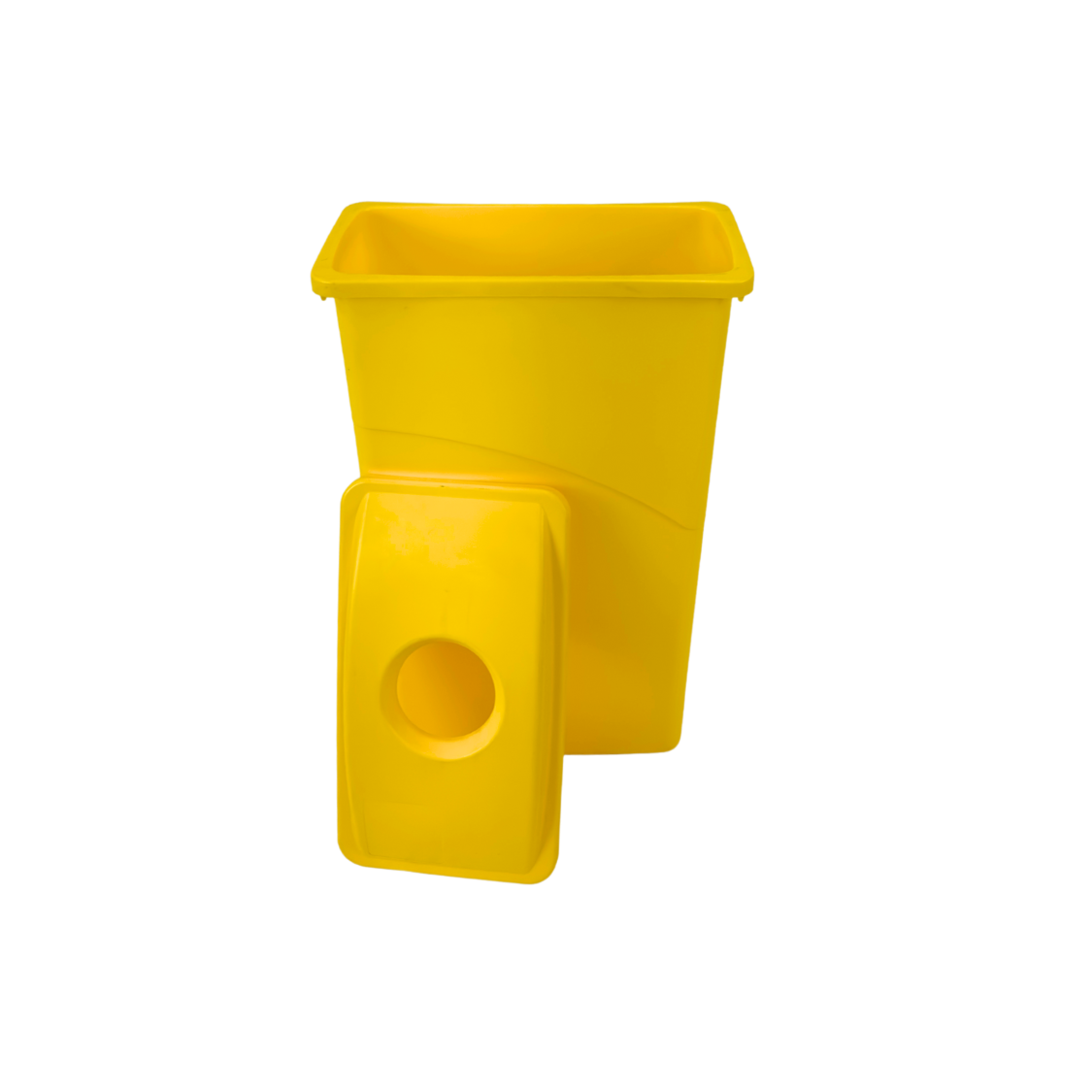 Corbeille en plastique pour recyclage - Jaune