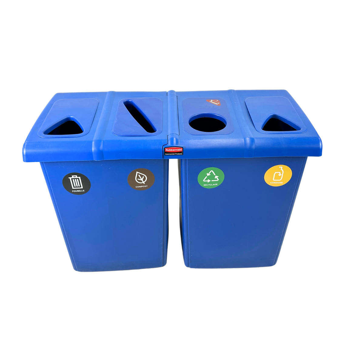 Îlot de tri haute capacité en plastique - Bleu - 4 voies