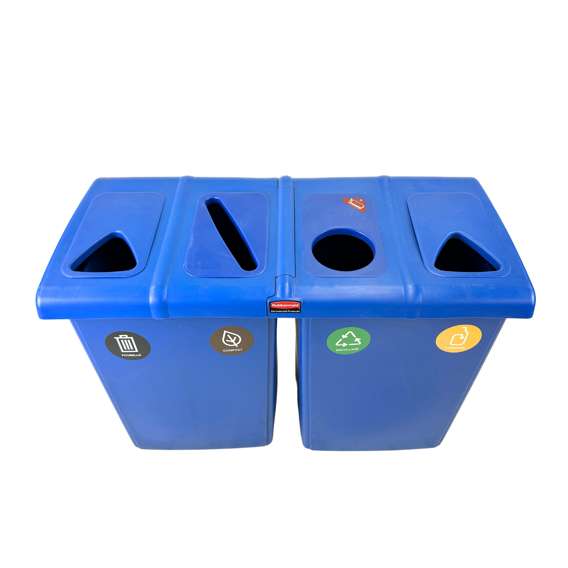 Îlot de tri haute capacité en plastique - Bleu - 4 voies