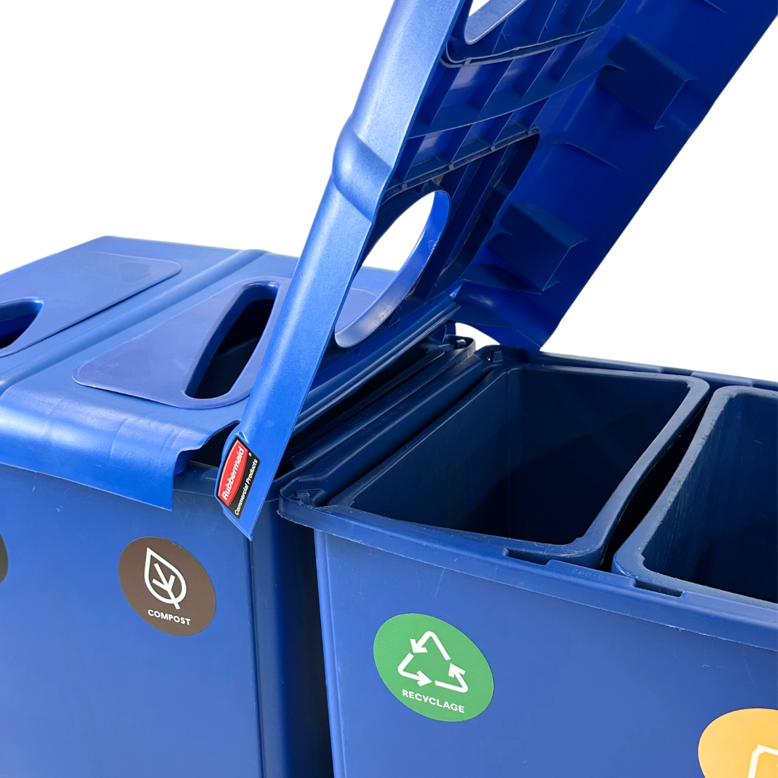 Îlot de tri haute capacité en plastique - Bleu - 4 voies