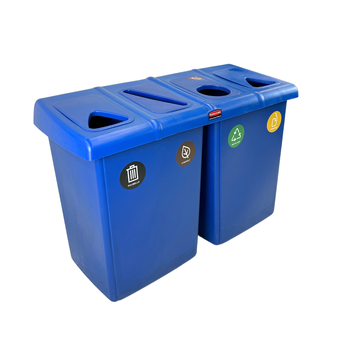 Îlot de tri haute capacité en plastique - Bleu - 4 voies