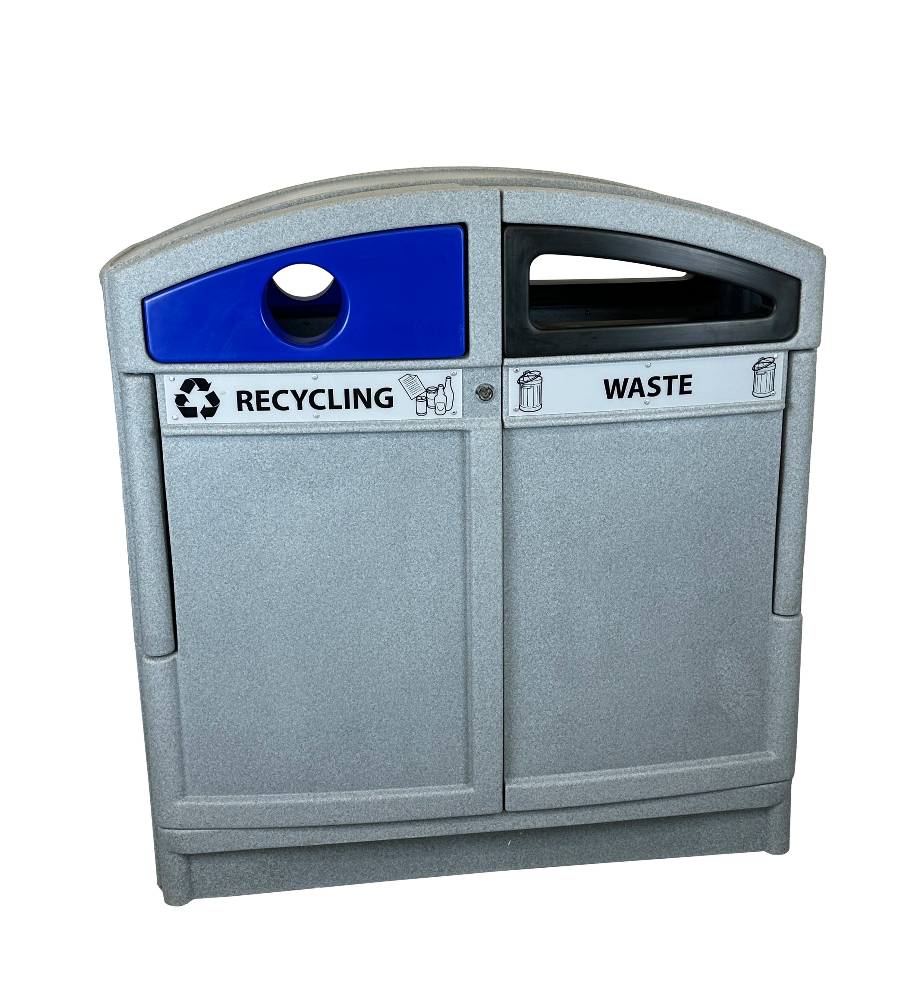 Station de recyclage extérieure en plastique - Gris - 4 voies