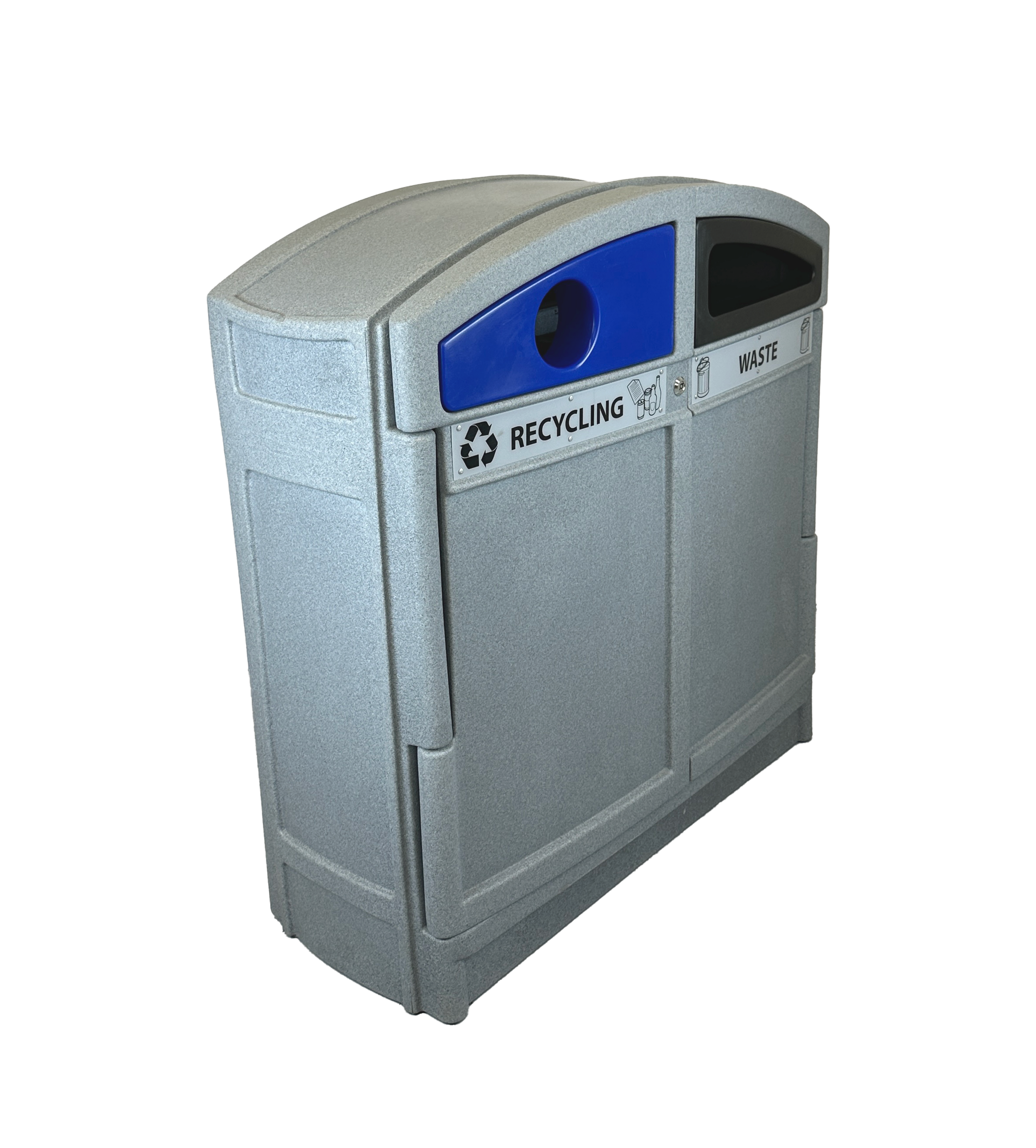 Station de recyclage extérieure en plastique - Gris - 4 voies