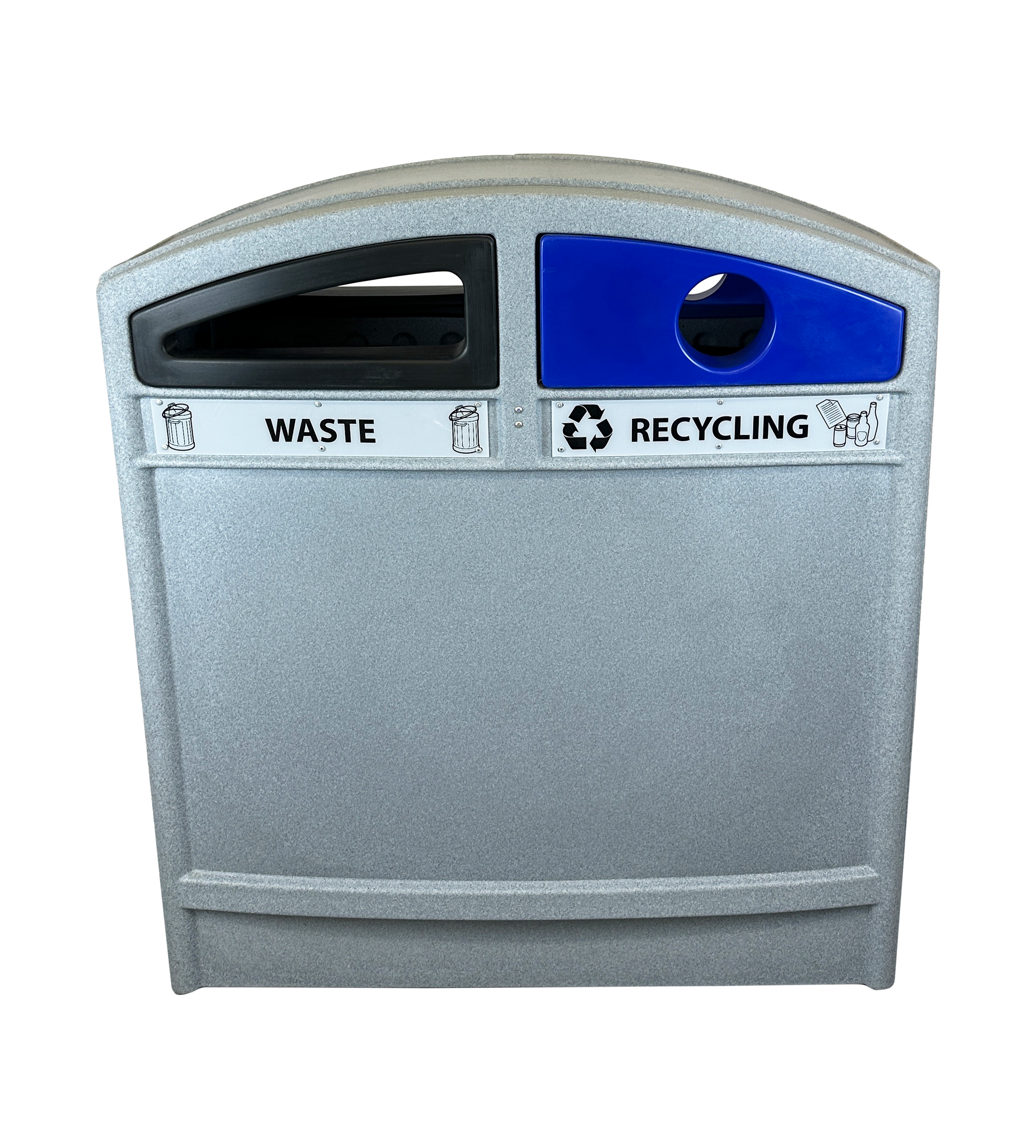 Station de recyclage extérieure en plastique - Gris - 4 voies