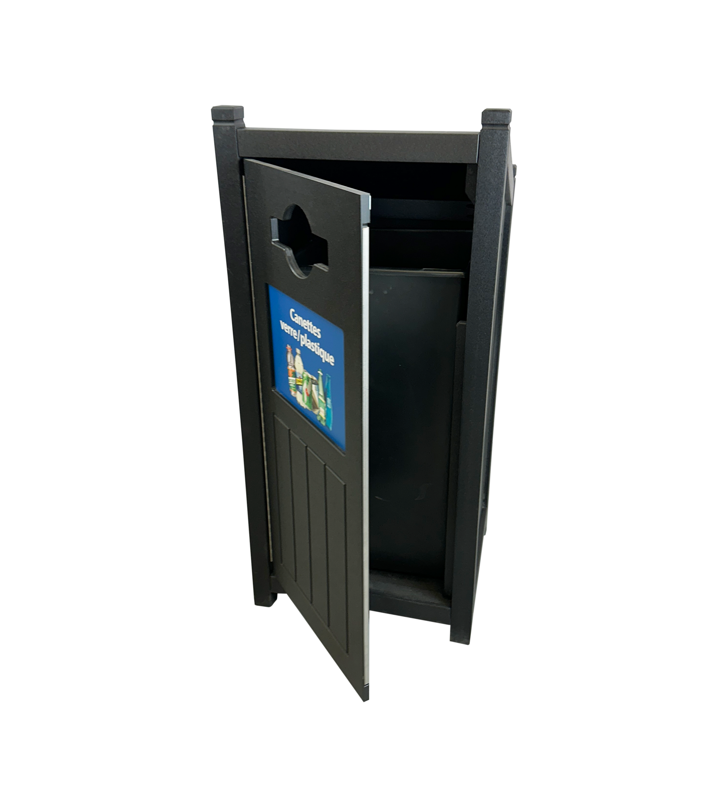 Ilot de tri en plastique - Extérieur - Noir - 1 voie