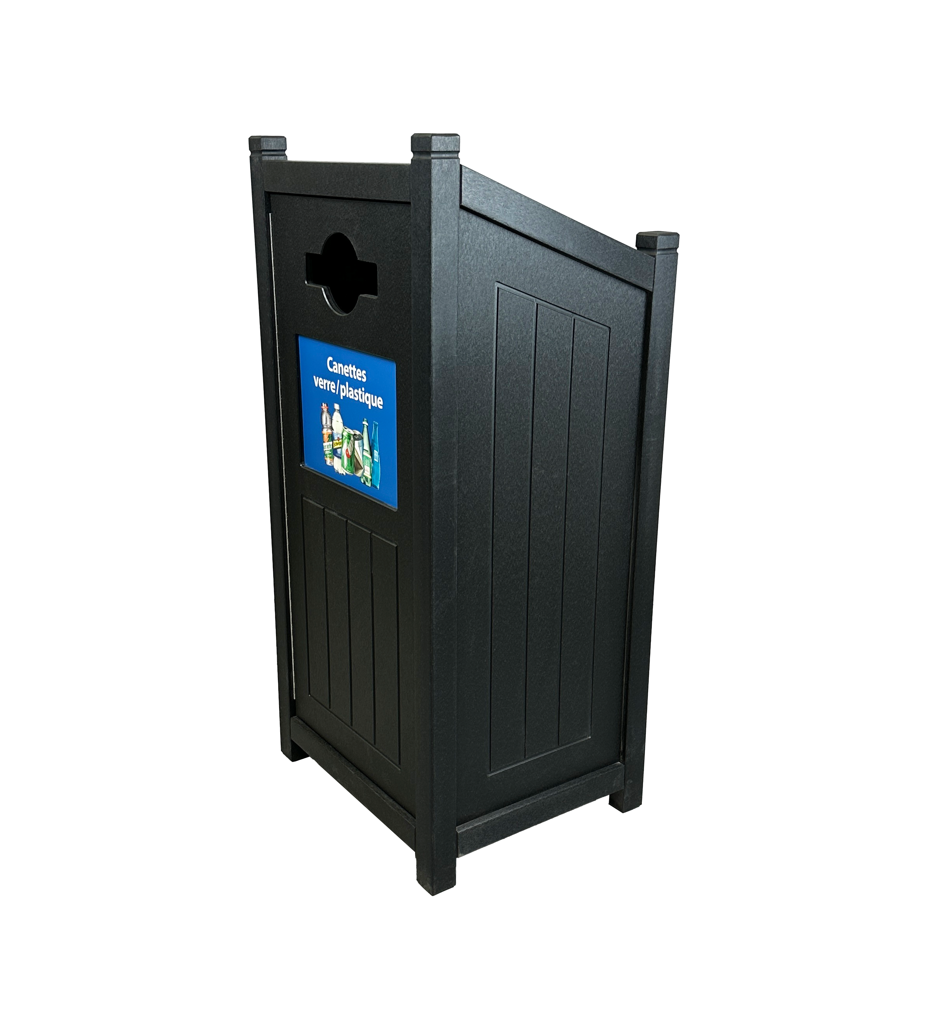 Ilot de tri en plastique - Extérieur - Noir - 1 voie