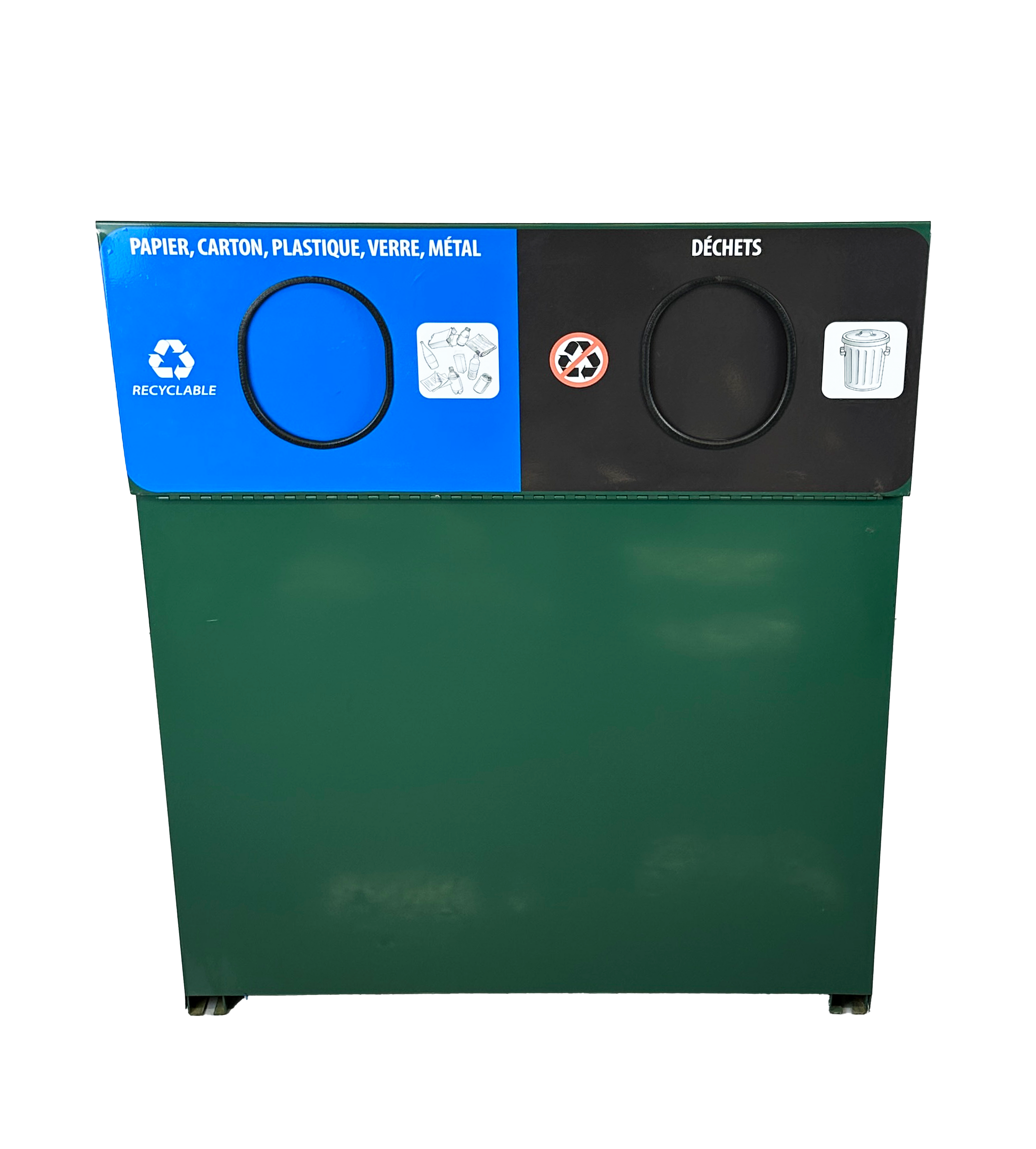 Ilot de tri extérieur en aluminium - Vert - 2 voies