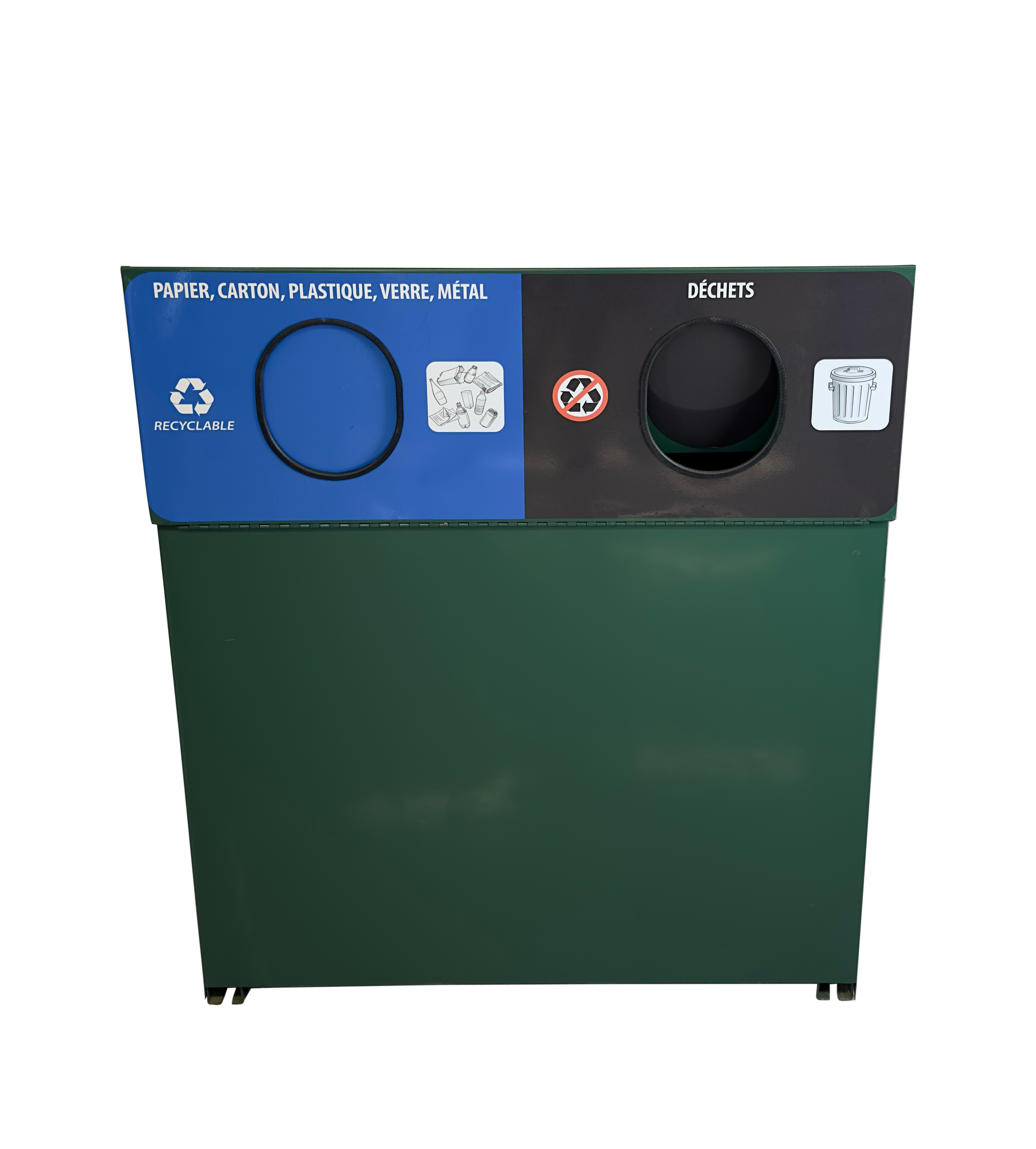 Ilot de tri extérieur en aluminium - Vert - 2 voies